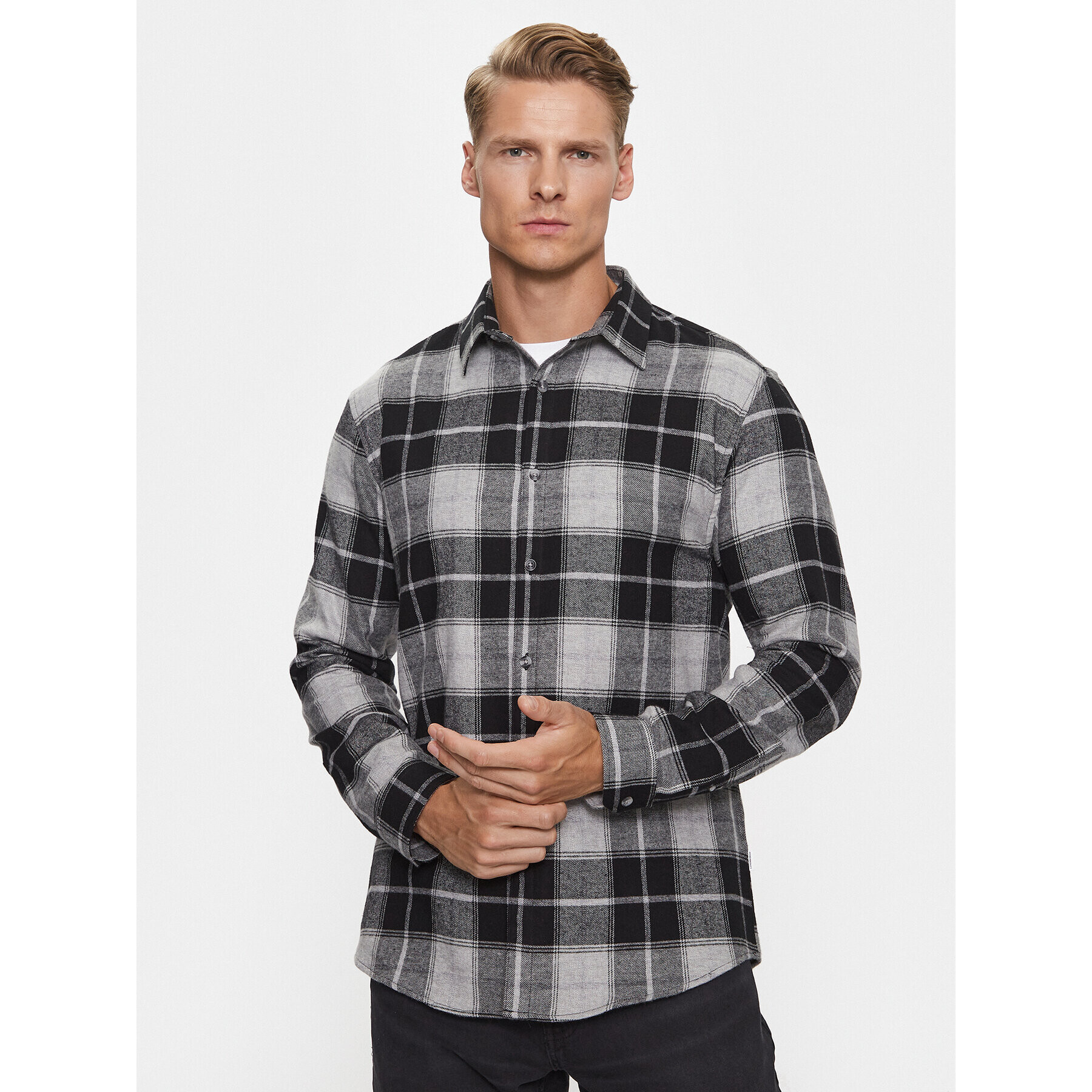 Lindbergh Košile 30-203224 Šedá Slim Fit - Pepit.cz