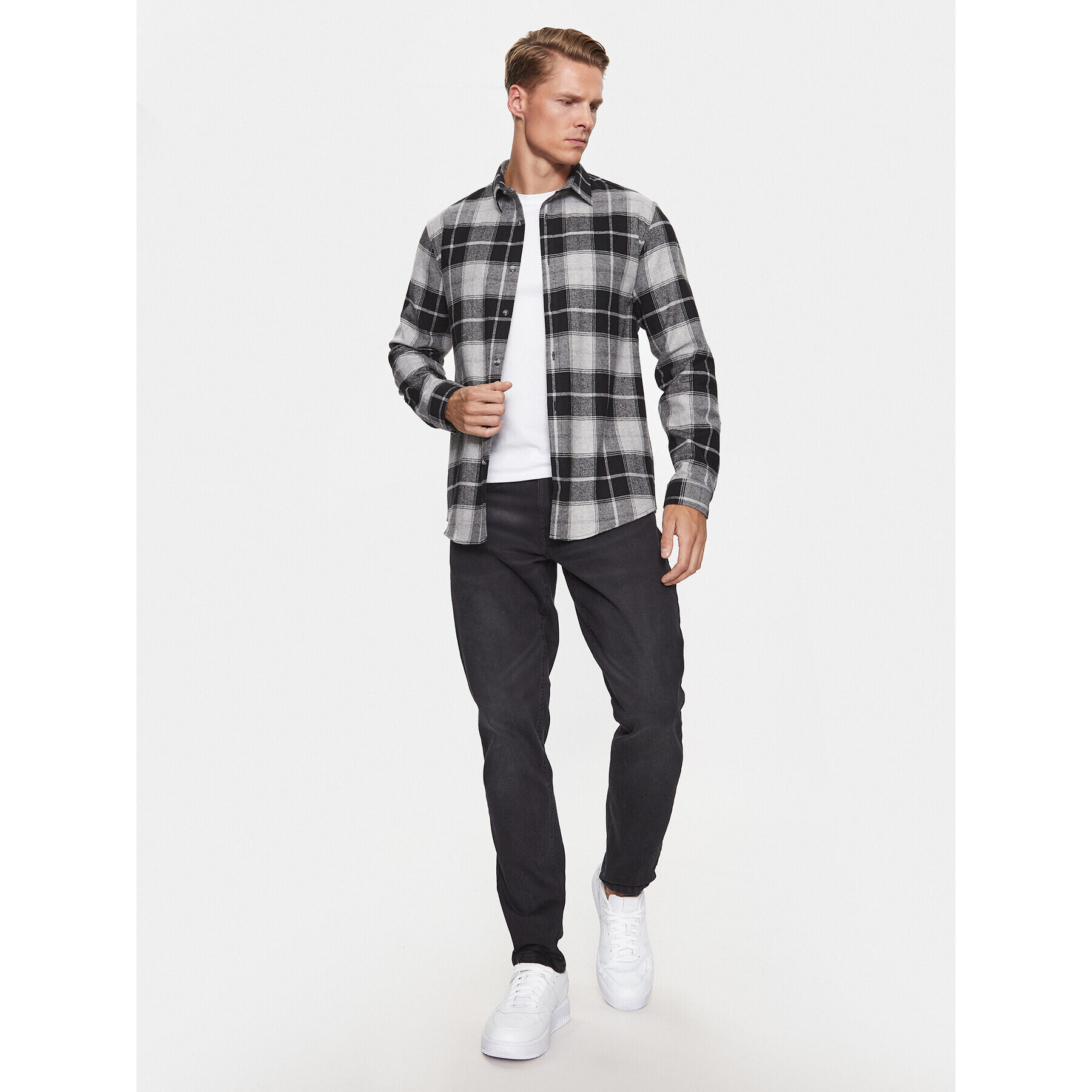 Lindbergh Košile 30-203224 Šedá Slim Fit - Pepit.cz