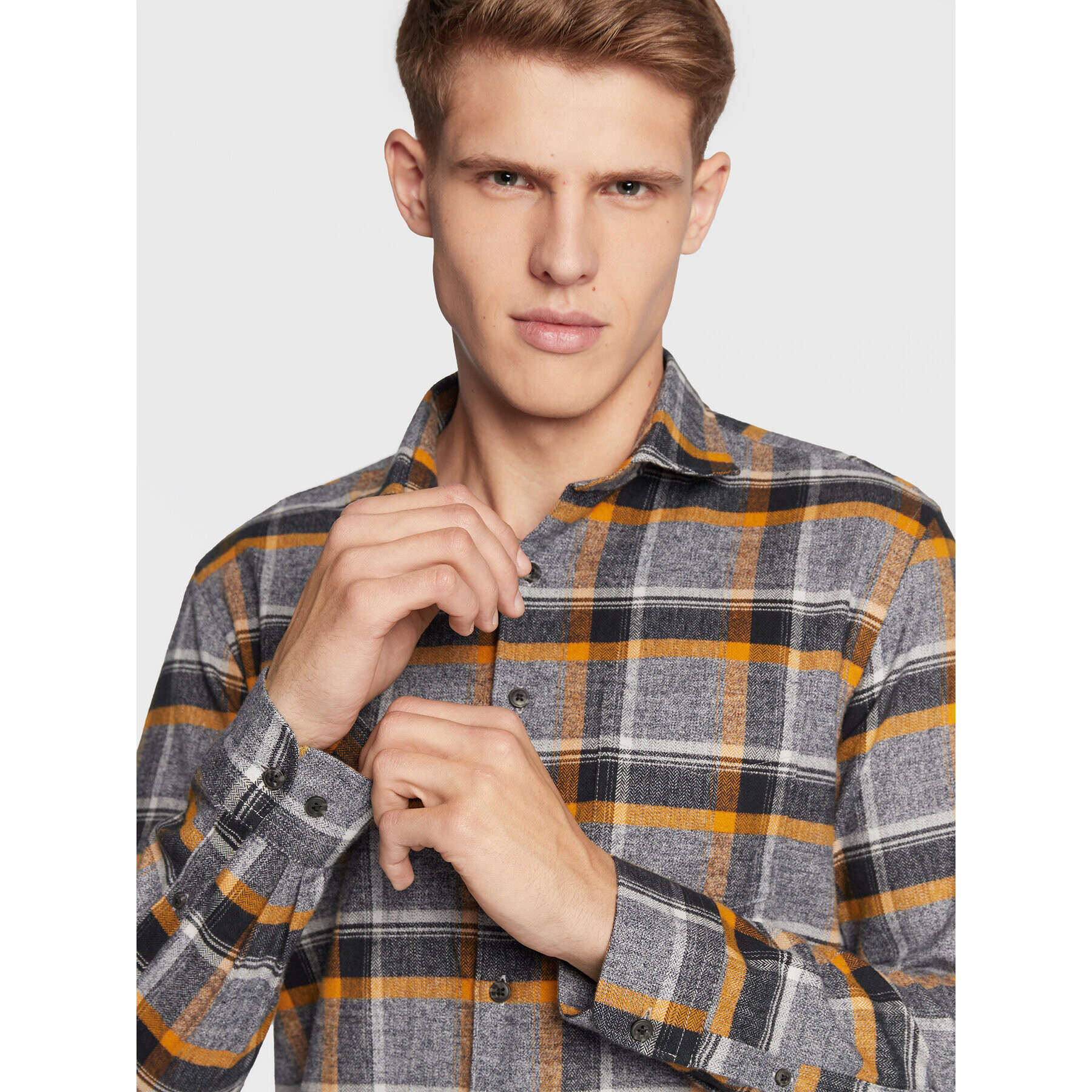 Lindbergh Košile 30-203386 Šedá Slim Fit - Pepit.cz