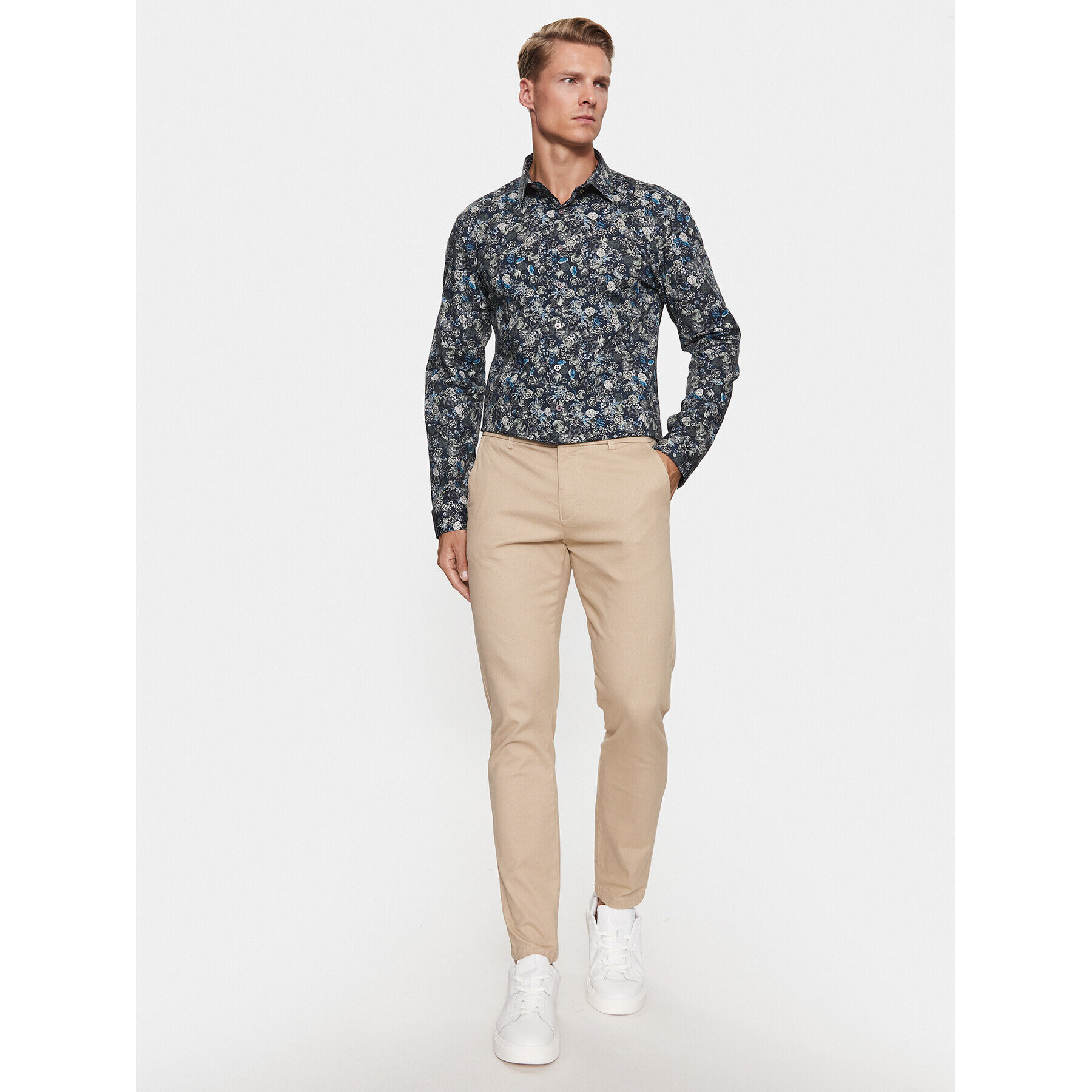 Lindbergh Košile 30-203488 Zelená Slim Fit - Pepit.cz