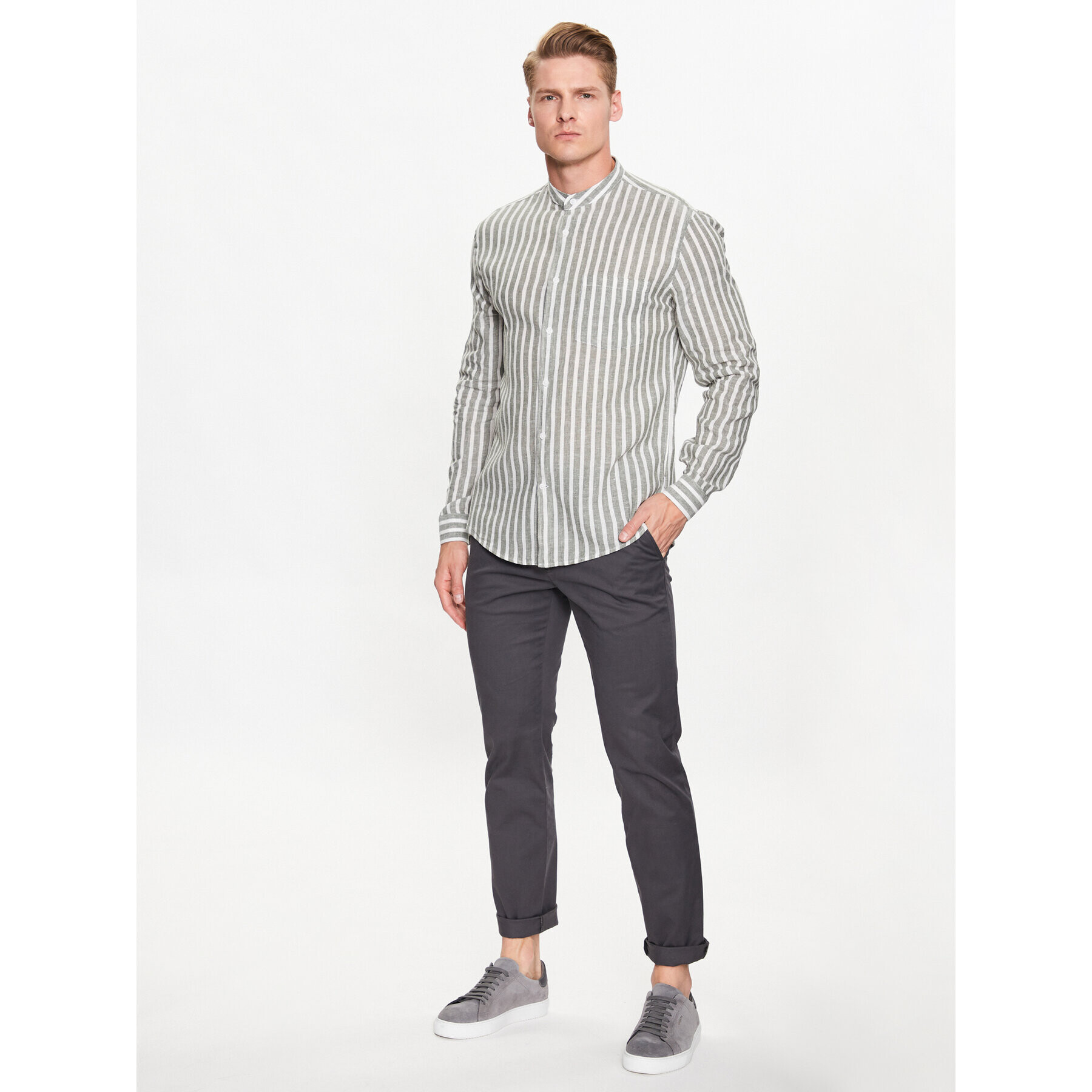 Lindbergh Košile 30-203492 Zelená Slim Fit - Pepit.cz