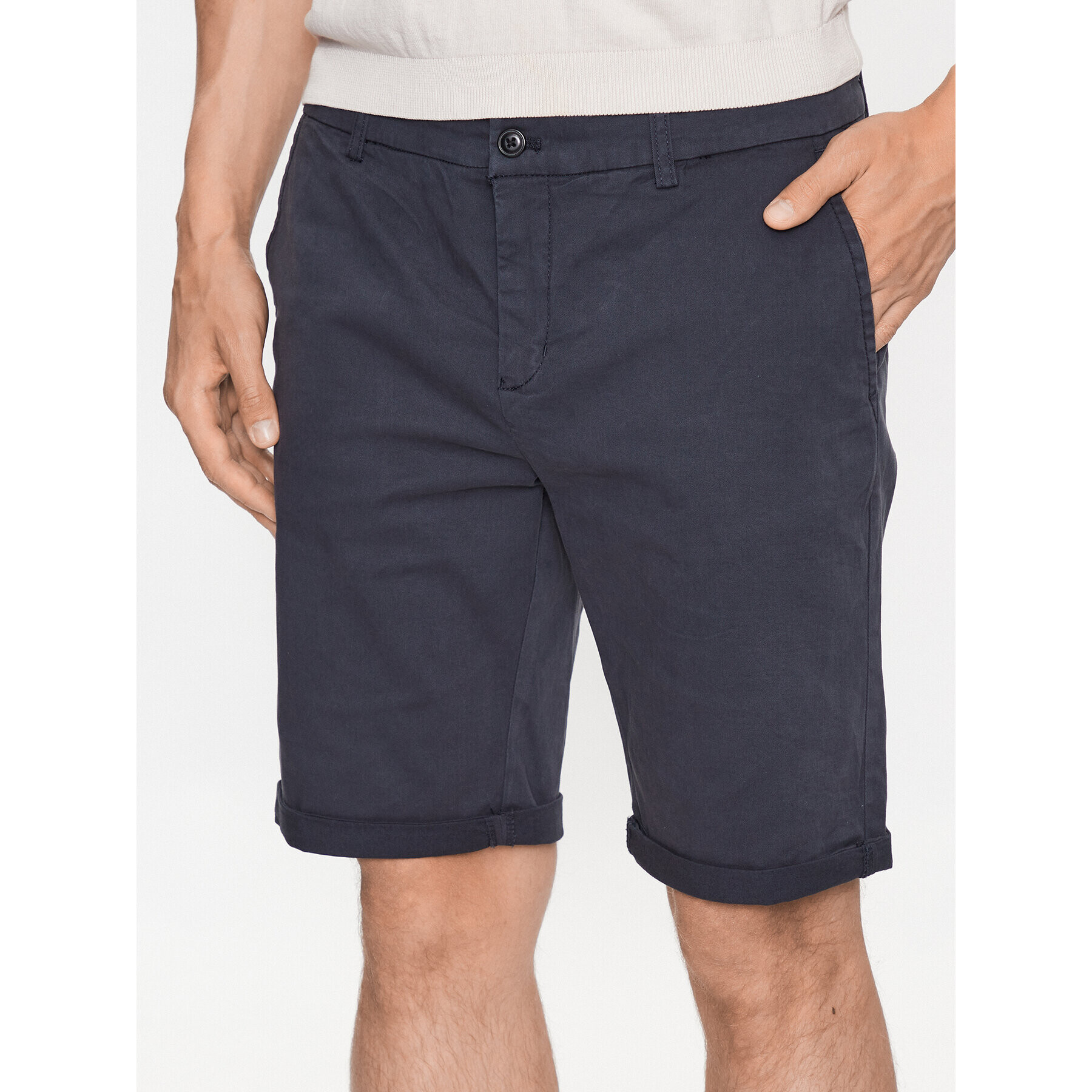 Lindbergh Šortky z materiálu 30-505044 Modrá Slim Fit - Pepit.cz