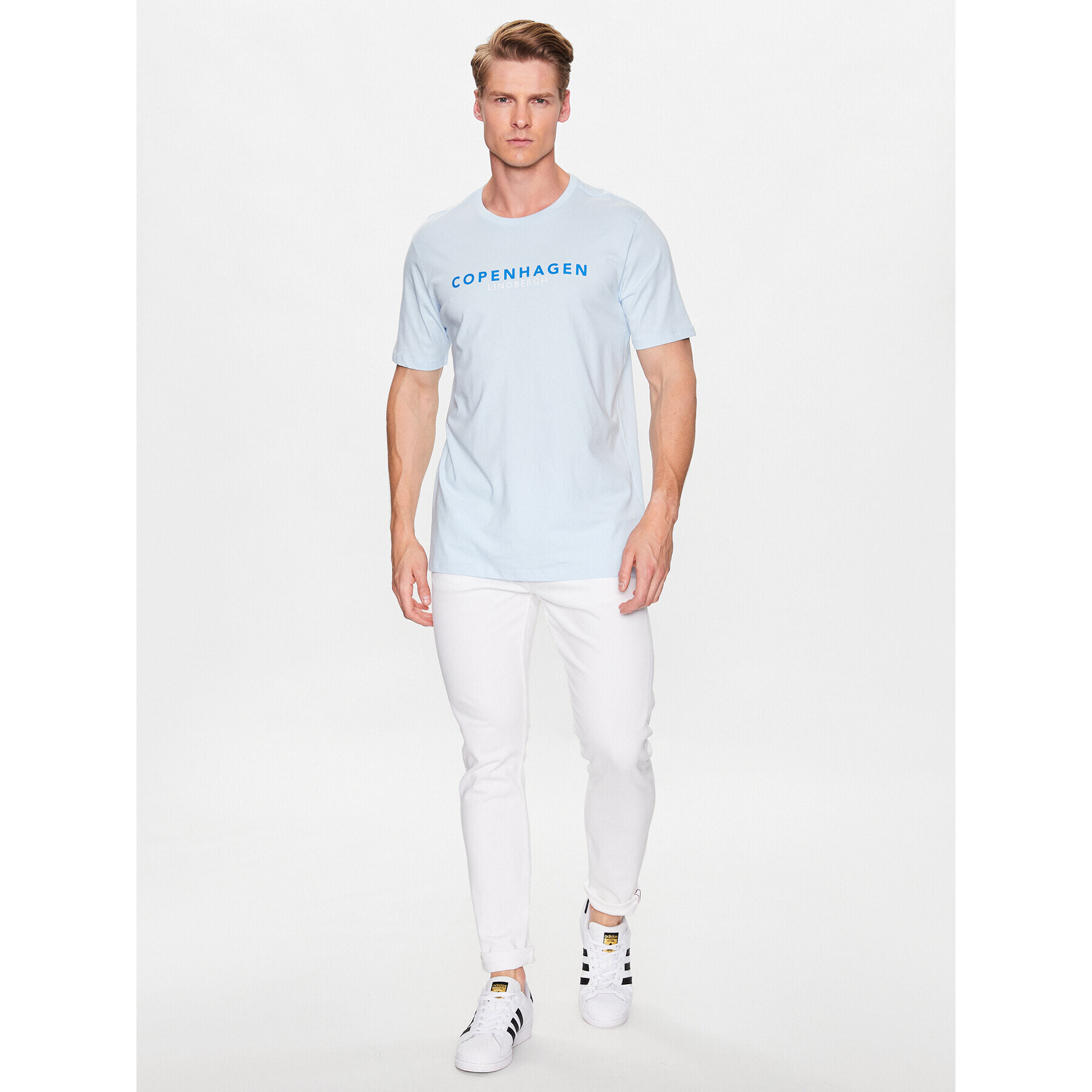 Lindbergh T-Shirt 30-400200 Modrá Relaxed Fit - Pepit.cz