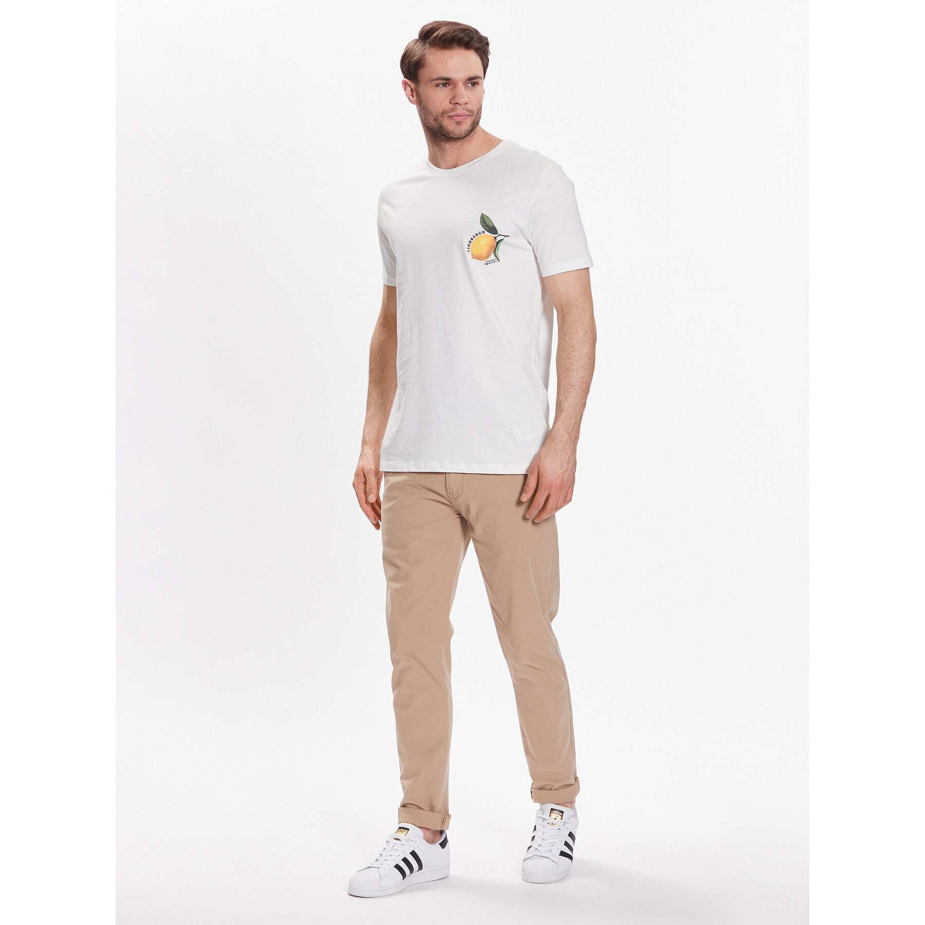 Lindbergh T-Shirt 30-400220 Bílá Relaxed Fit - Pepit.cz