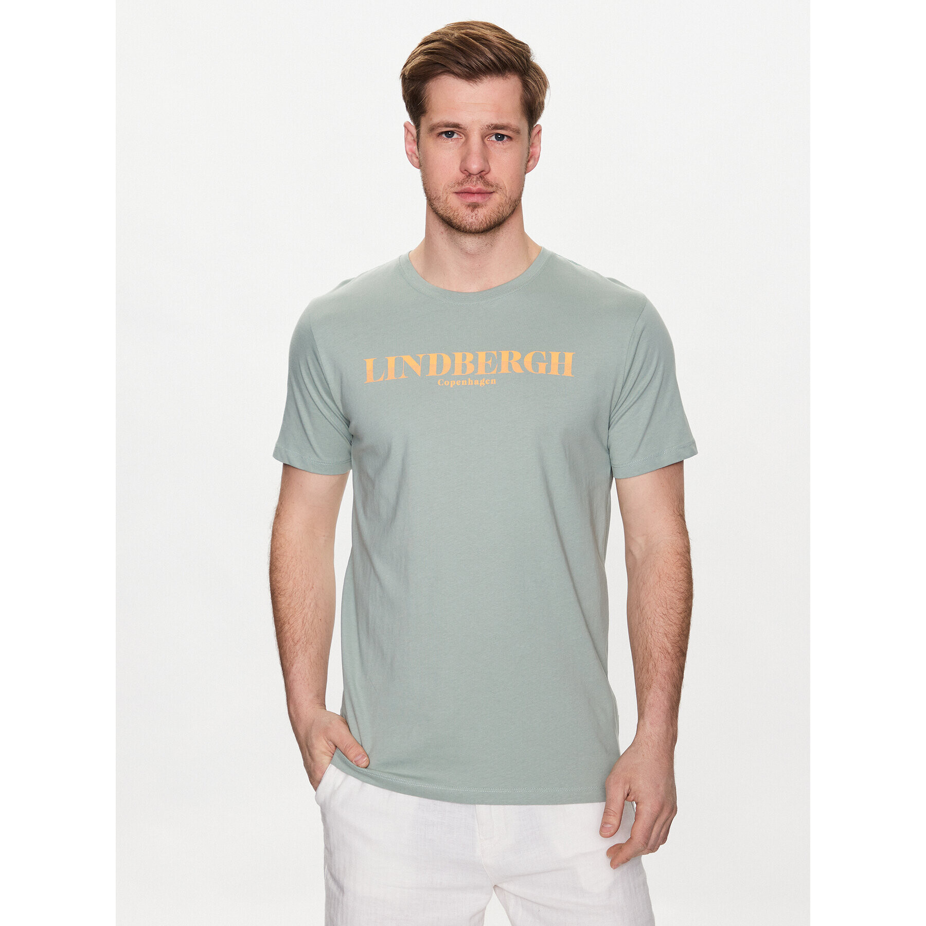 Lindbergh T-Shirt 30-400222 Zelená Relaxed Fit - Pepit.cz