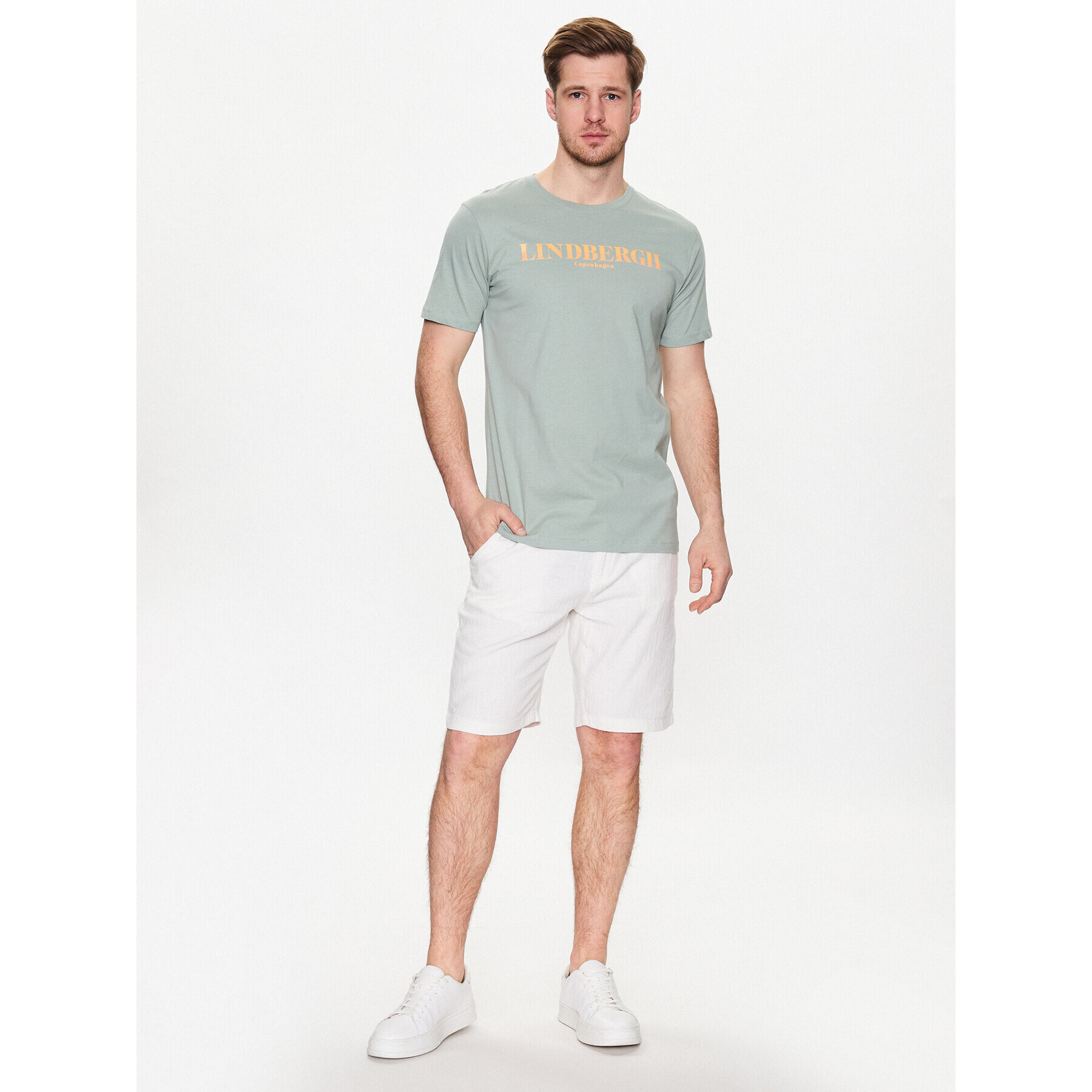 Lindbergh T-Shirt 30-400222 Zelená Relaxed Fit - Pepit.cz