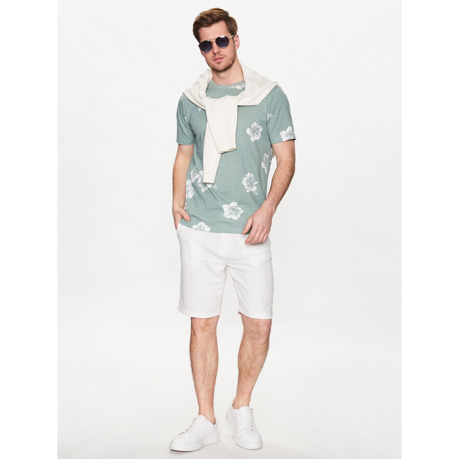 Lindbergh T-Shirt 30-400223 Zelená Relaxed Fit - Pepit.cz