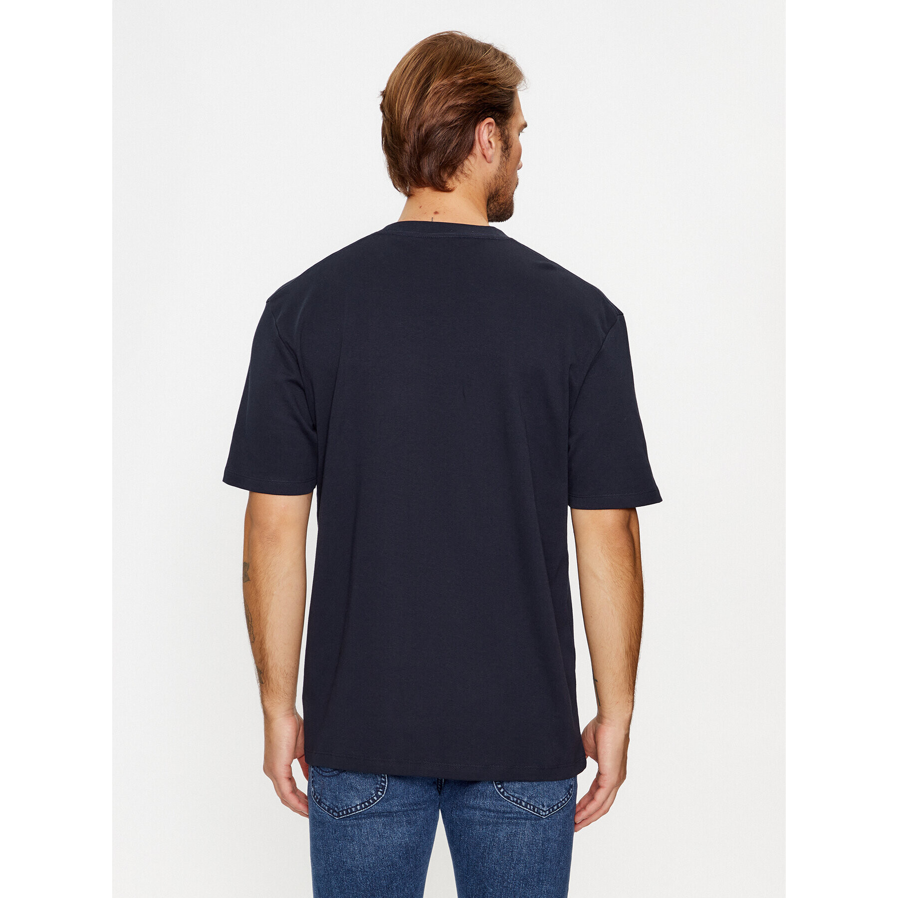 Lindbergh T-Shirt 30-400239 Tmavomodrá Relaxed Fit - Pepit.cz