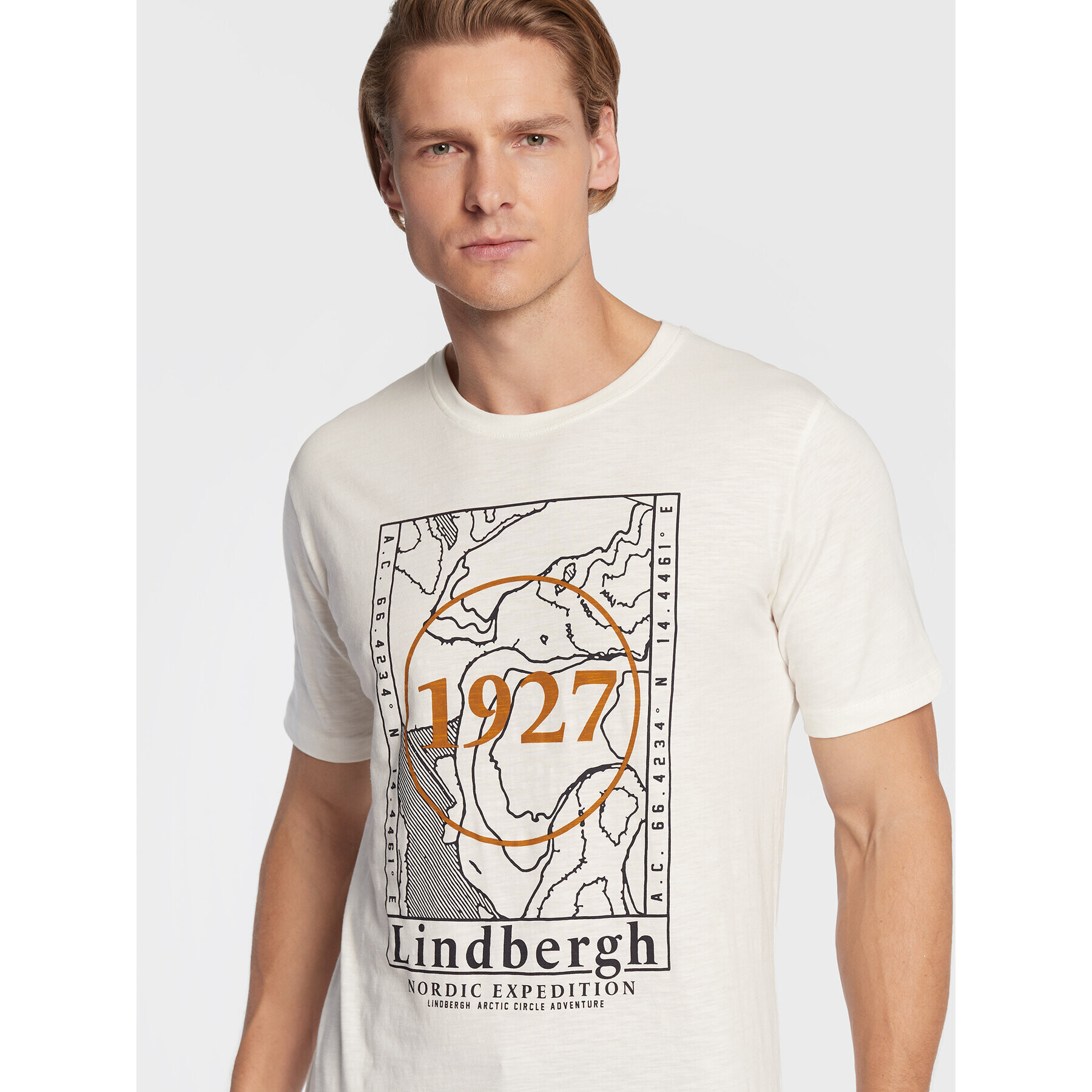 Lindbergh T-Shirt 30-420123 Bílá Regular Fit - Pepit.cz