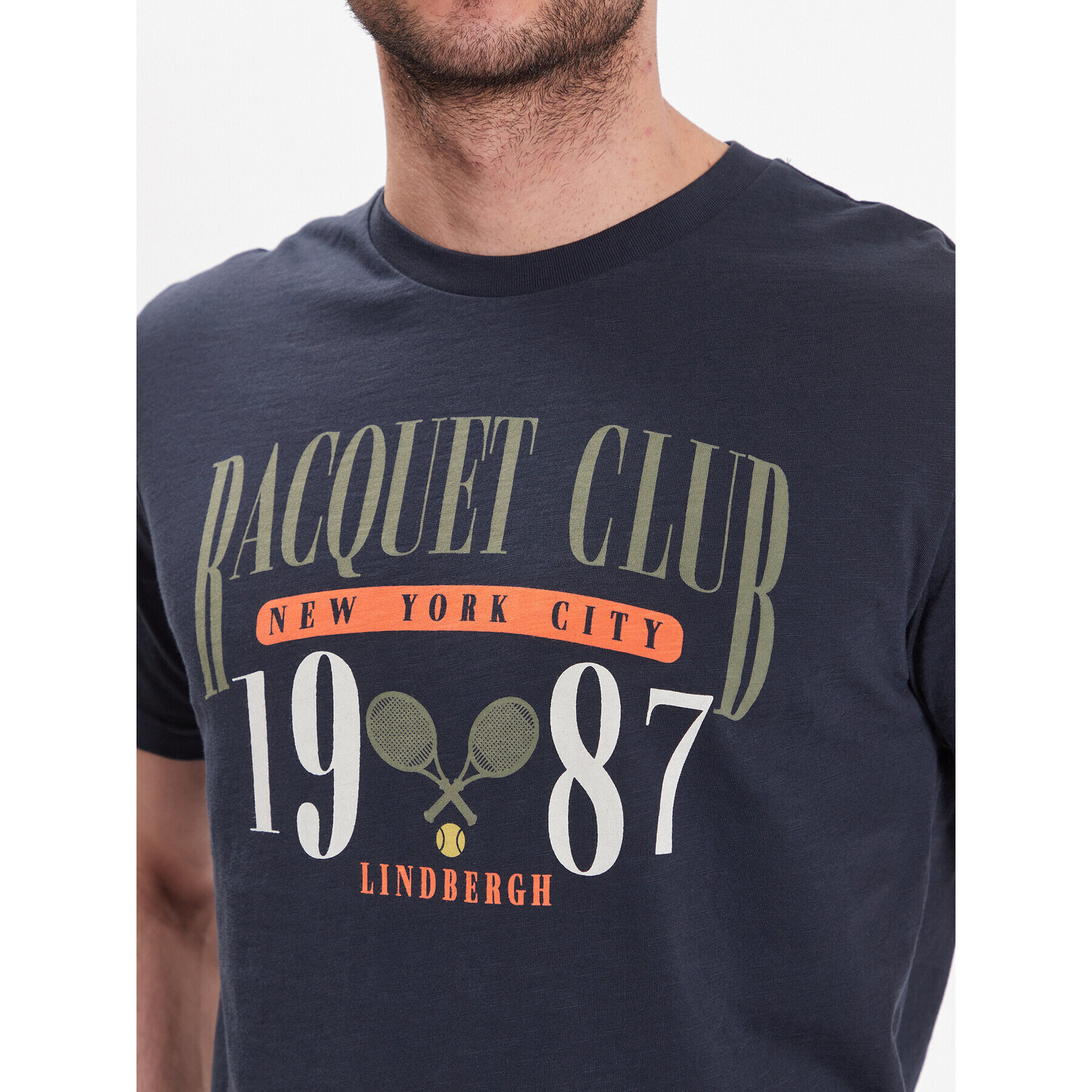 Lindbergh T-Shirt 30-420142 Tmavomodrá Relaxed Fit - Pepit.cz