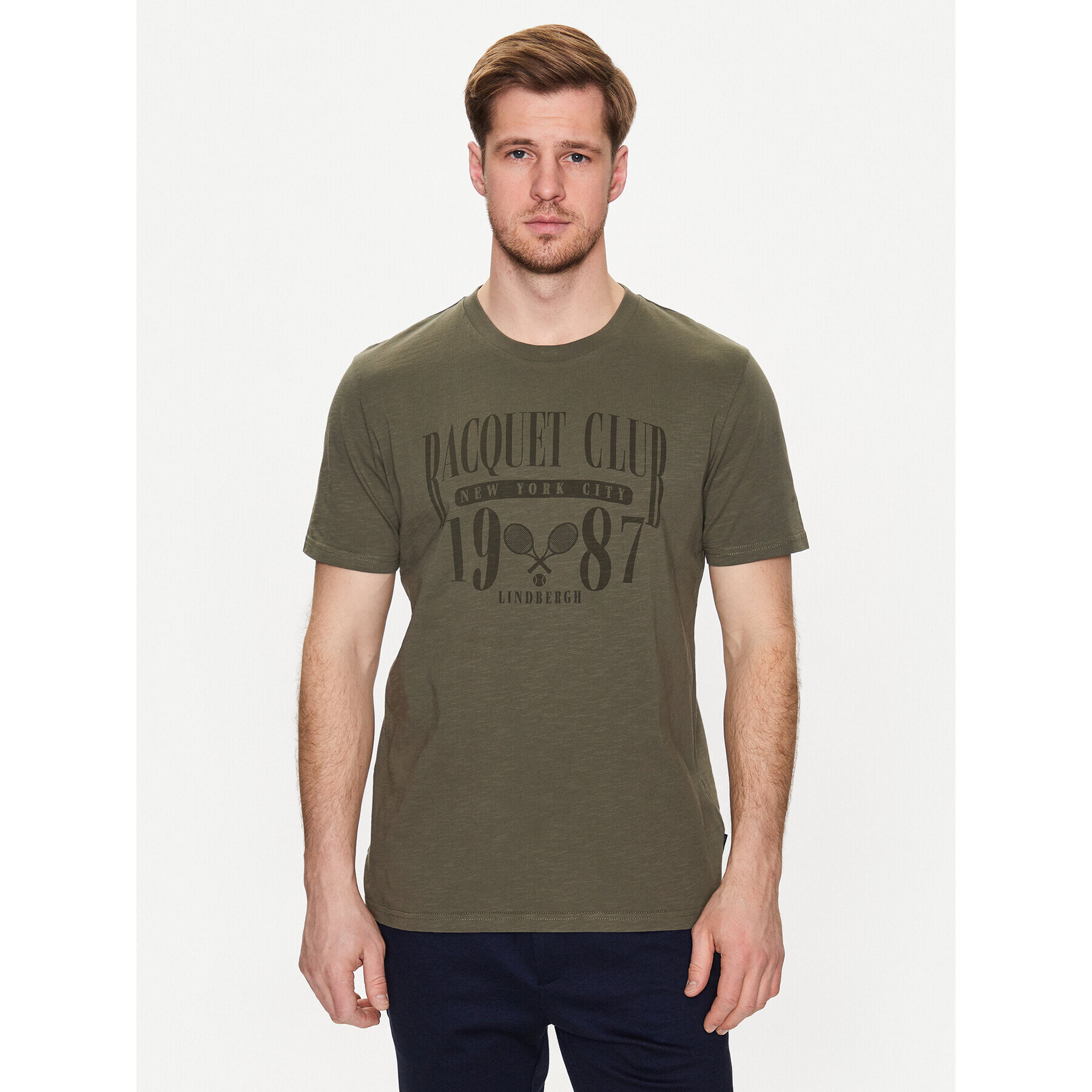 Lindbergh T-Shirt 30-420142 Zelená Relaxed Fit - Pepit.cz