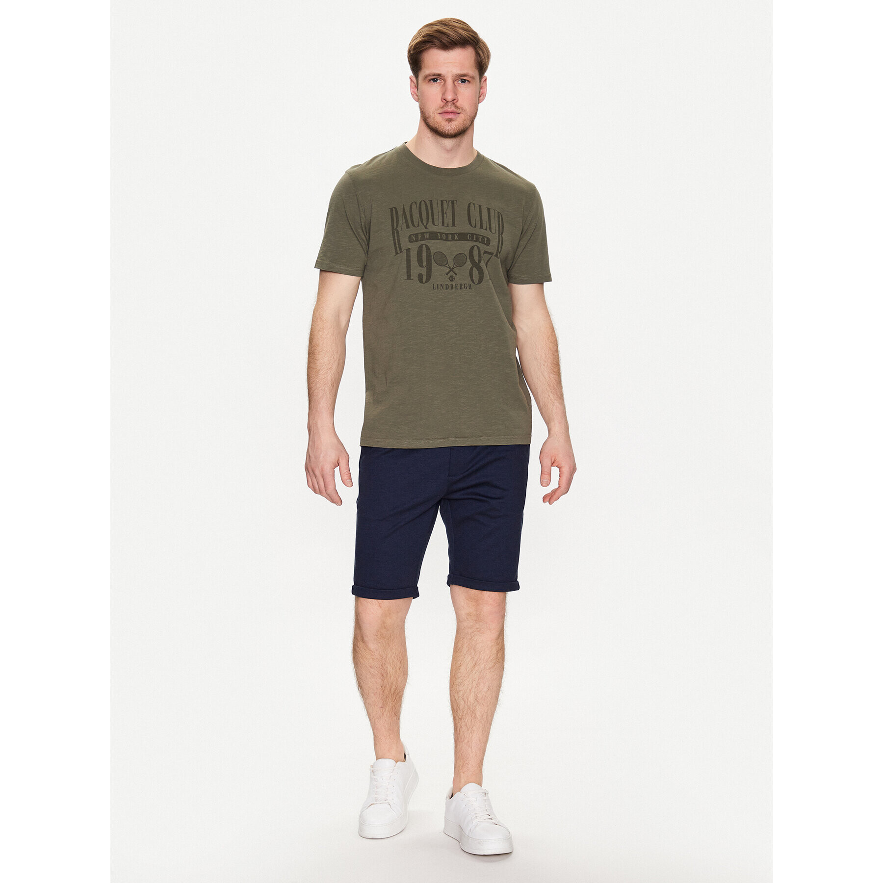 Lindbergh T-Shirt 30-420142 Zelená Relaxed Fit - Pepit.cz