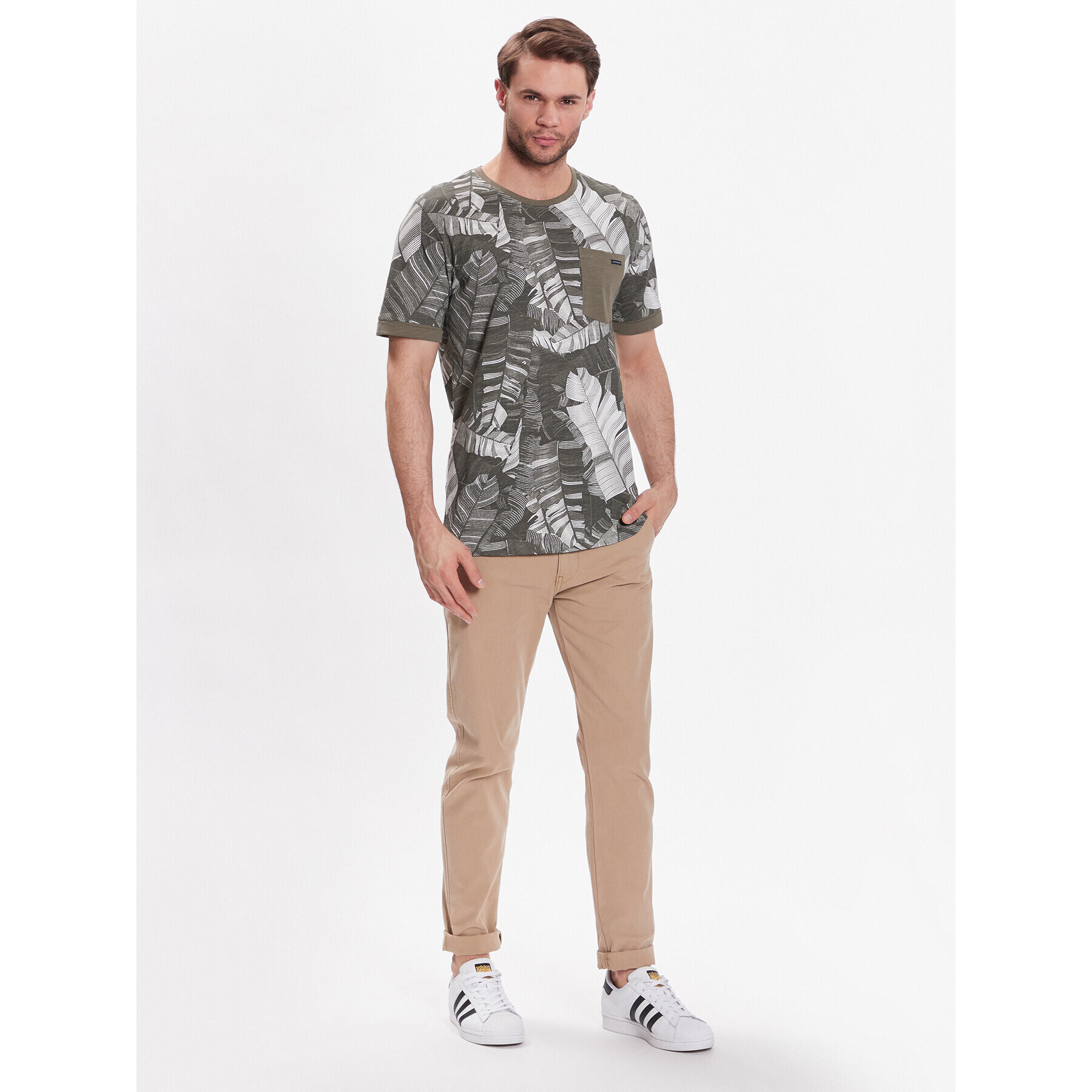 Lindbergh T-Shirt 30-420143 Zelená Relaxed Fit - Pepit.cz