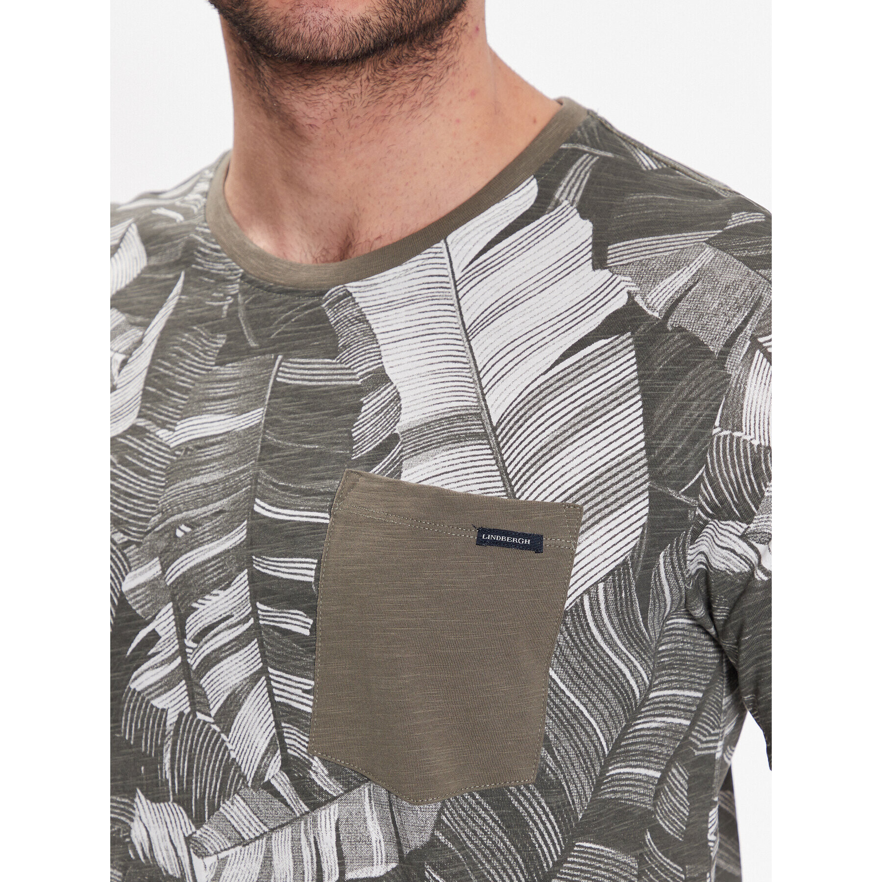 Lindbergh T-Shirt 30-420143 Zelená Relaxed Fit - Pepit.cz