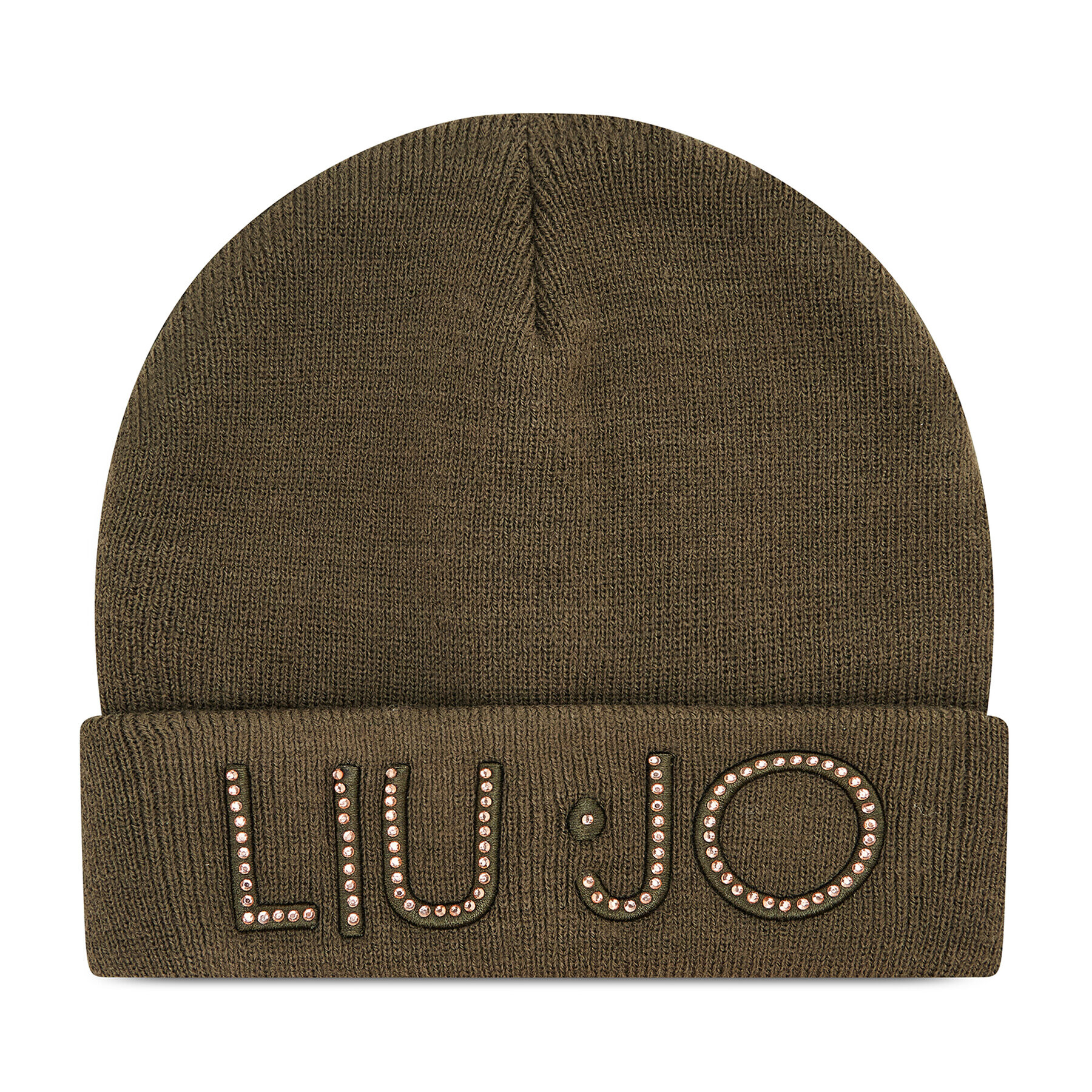 Liu Jo Čepice Beanie Logo Strass 2F1001 M0300 Zelená - Pepit.cz