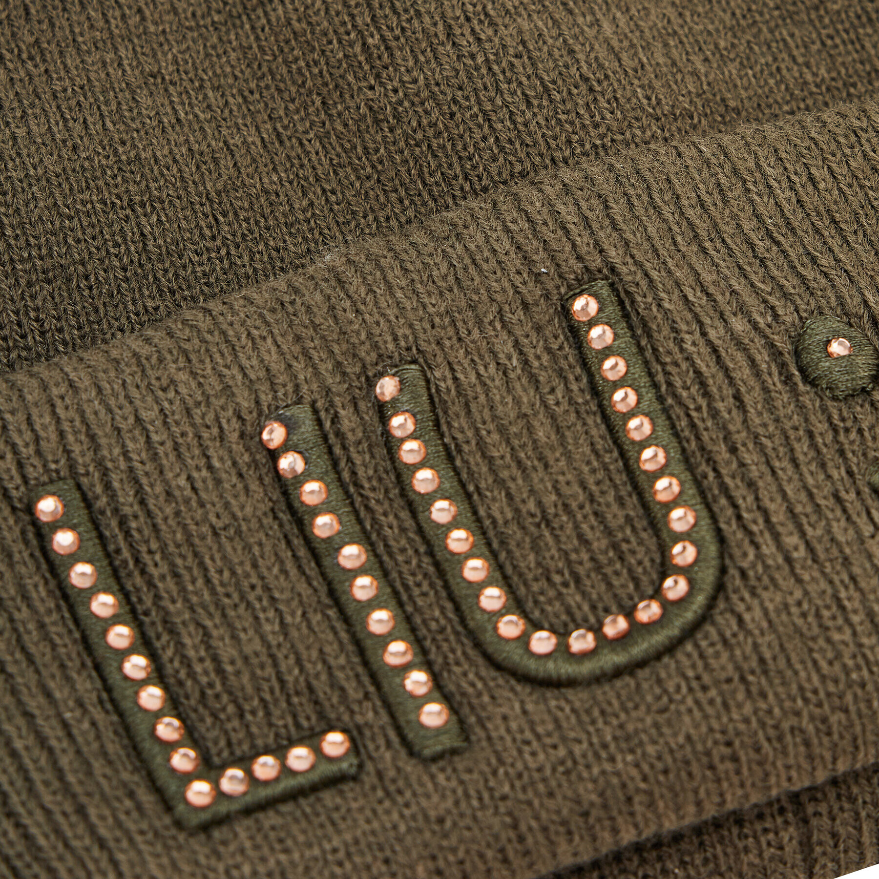 Liu Jo Čepice Beanie Logo Strass 2F1001 M0300 Zelená - Pepit.cz