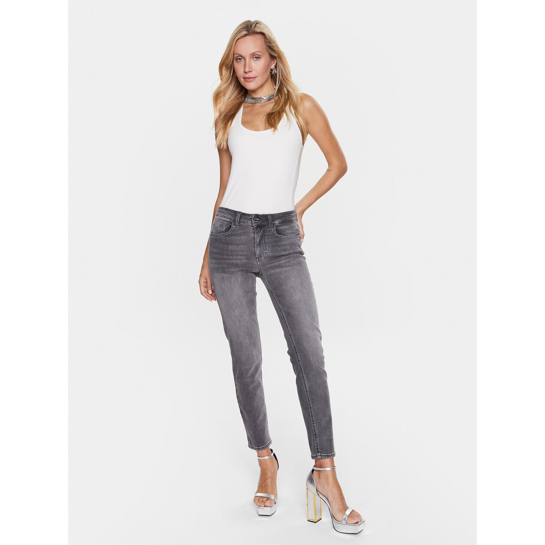 Liu Jo Jeansy UA3035 D4615 Šedá Skinny Fit - Pepit.cz