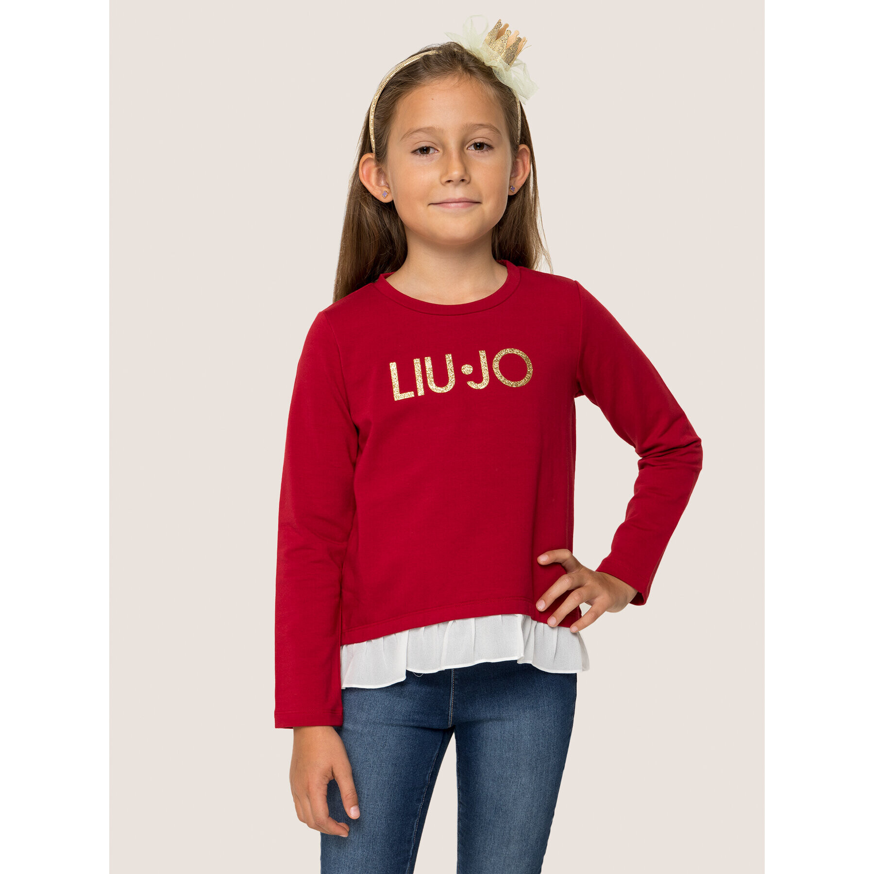 Liu Jo Kids Halenka K69005 F0090 Červená Regular Fit - Pepit.cz