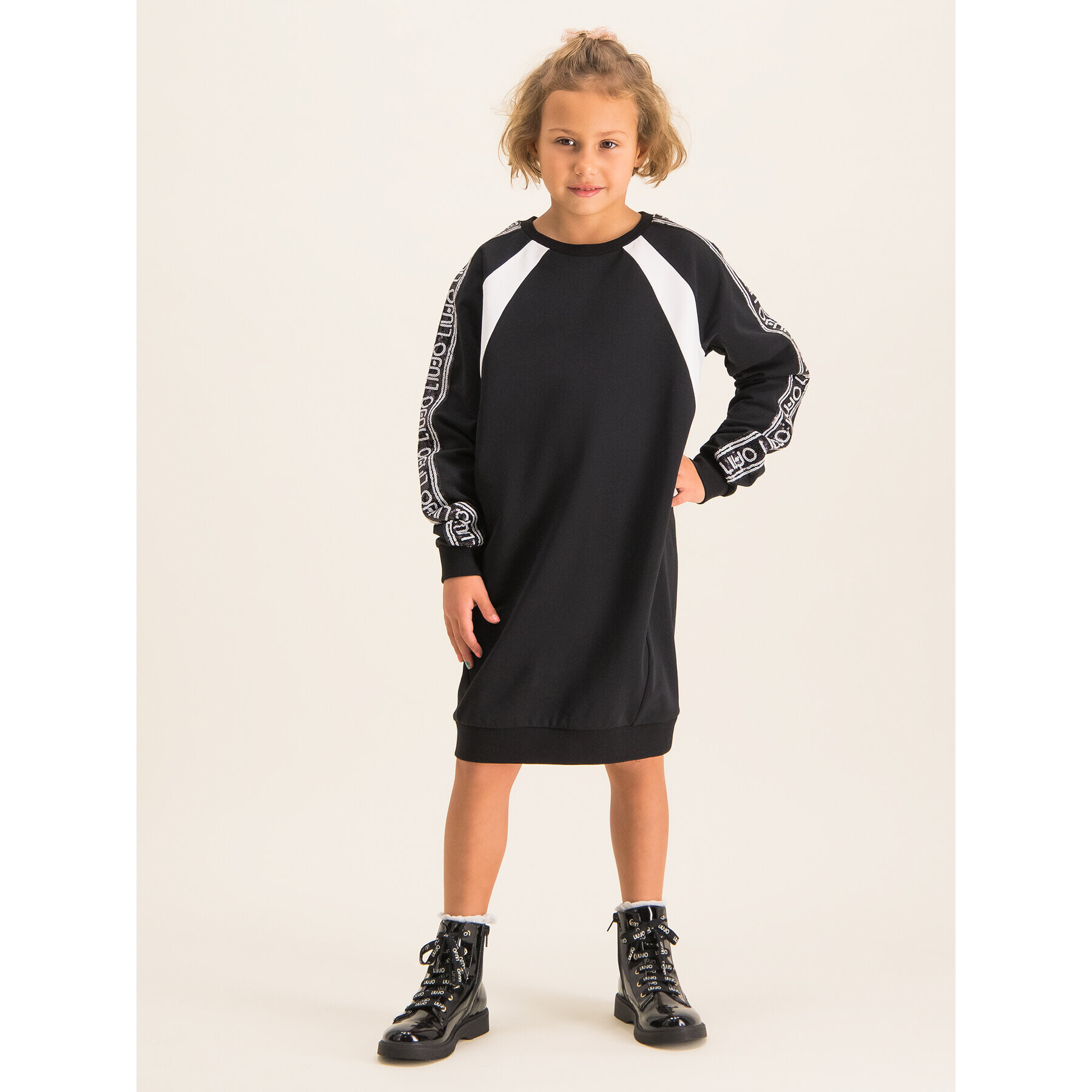 Liu Jo Kids Každodenní šaty Felpa G69218 F0090 Černá Regular Fit - Pepit.cz