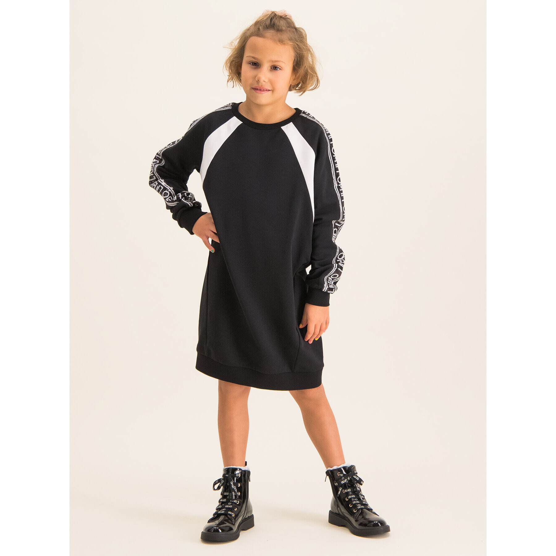 Liu Jo Kids Každodenní šaty Felpa G69218 F0090 Černá Regular Fit - Pepit.cz