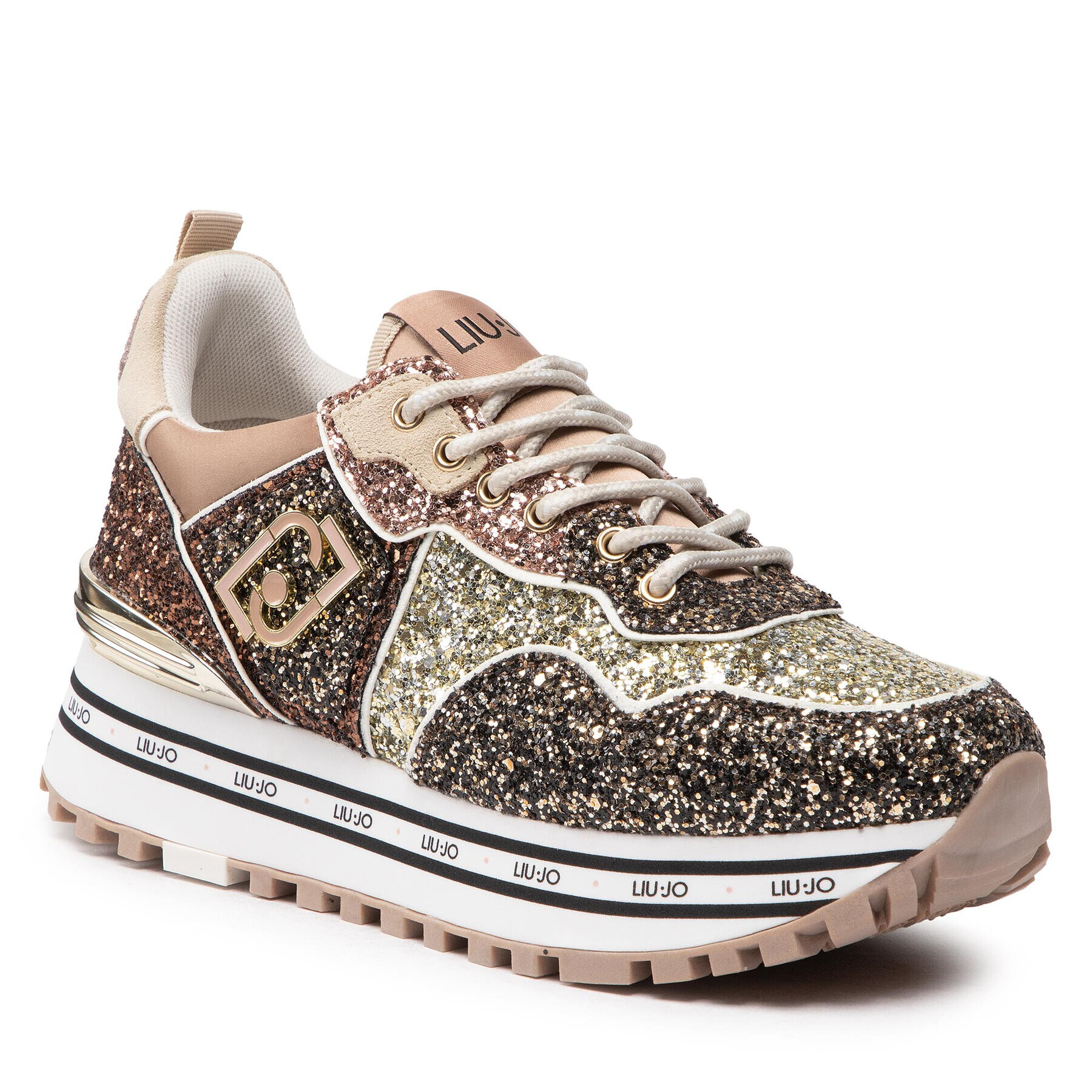 Liu Jo Sneakersy Maxi Wonder Glitter 24 BF2103 TX007 Zlatá - Pepit.cz