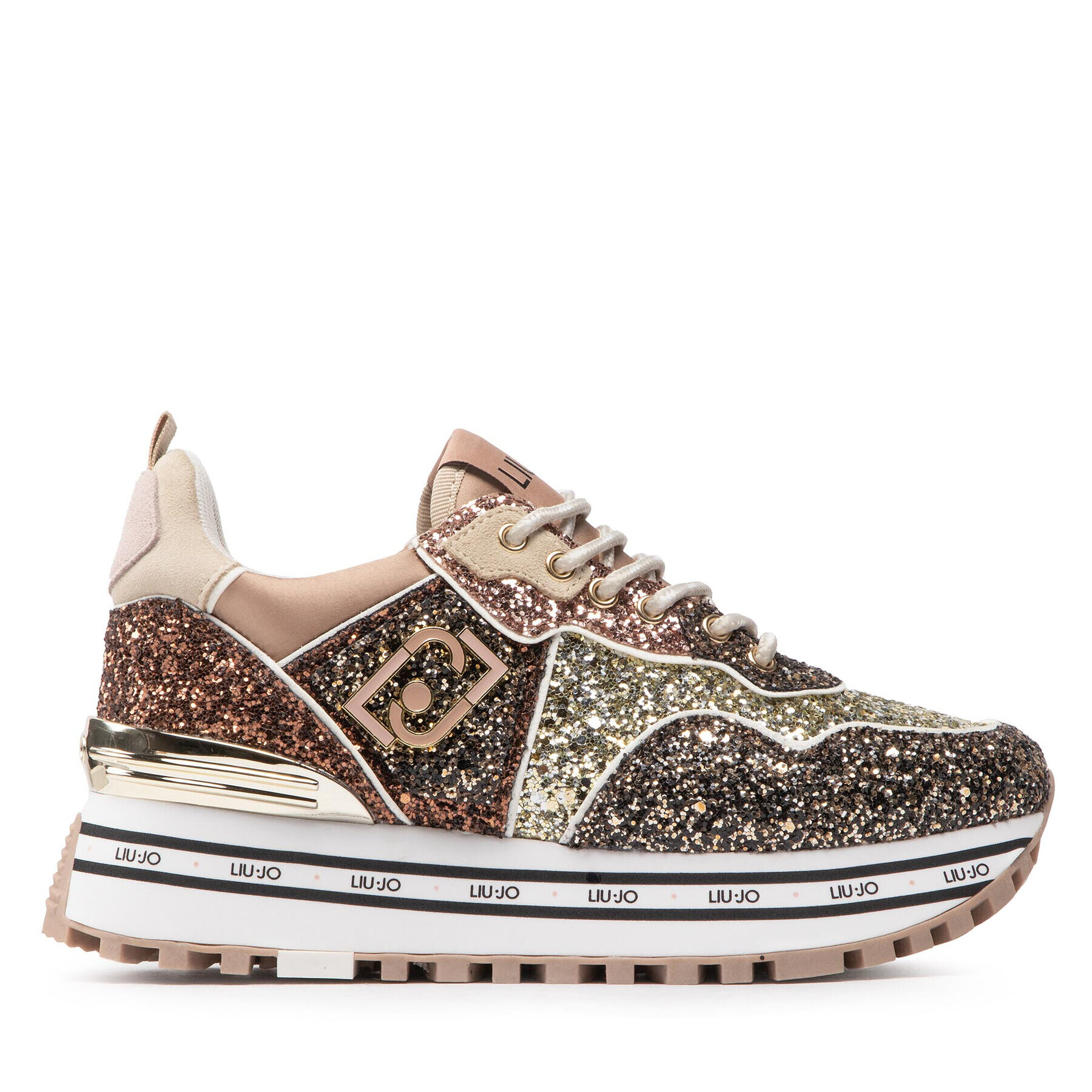 Liu Jo Sneakersy Maxi Wonder Glitter 24 BF2103 TX007 Zlatá - Pepit.cz