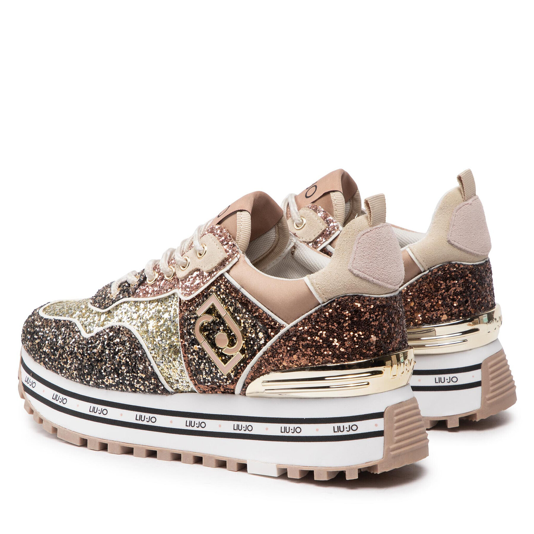 Liu Jo Sneakersy Maxi Wonder Glitter 24 BF2103 TX007 Zlatá - Pepit.cz