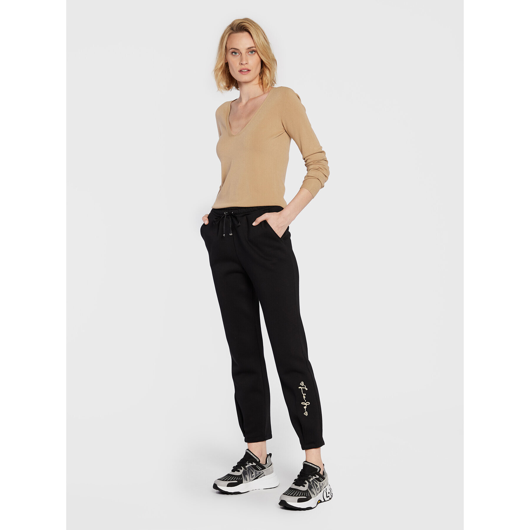 Liu Jo Sport Teplákové kalhoty TF2262 F0906 Černá Relaxed Fit - Pepit.cz