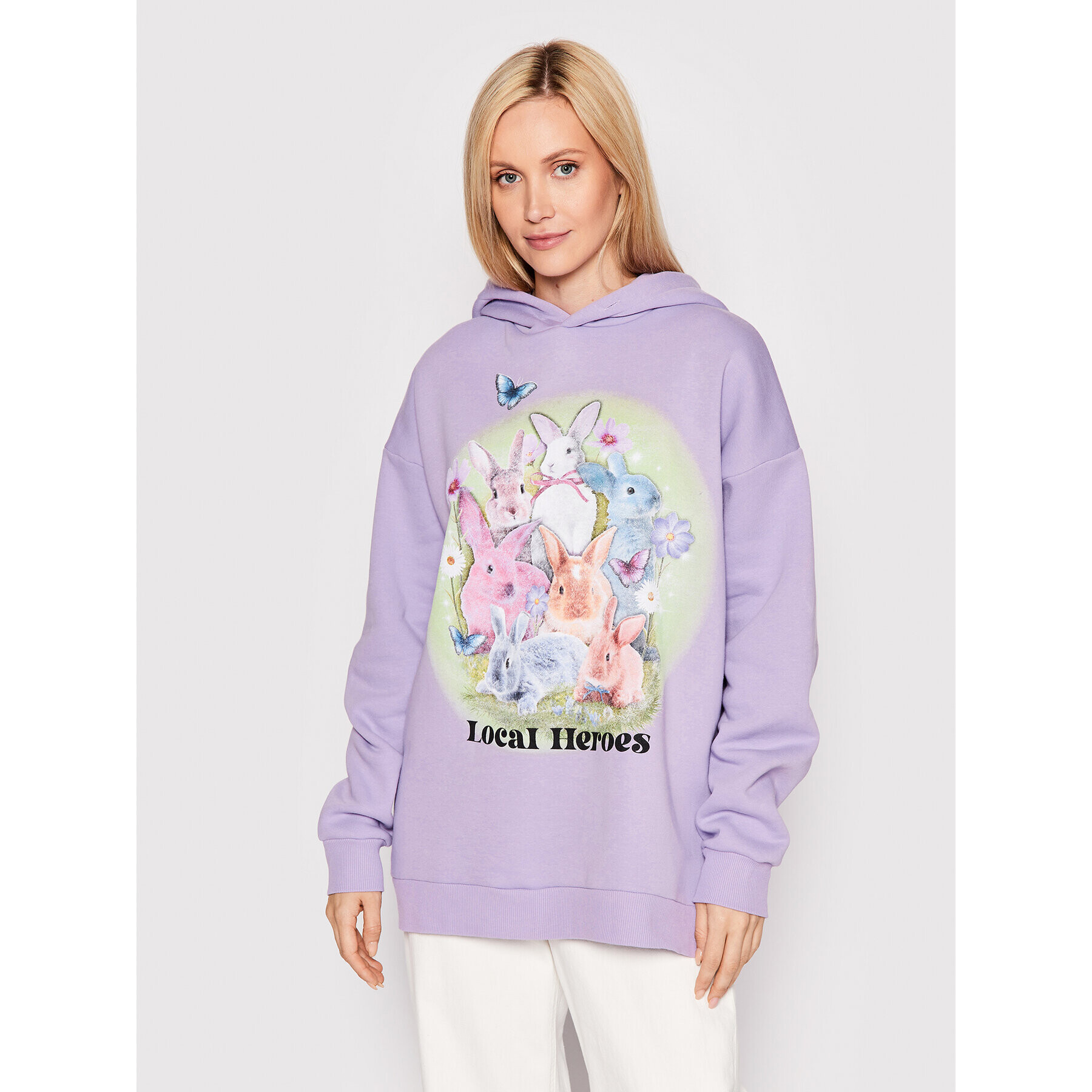 Local Heroes Mikina Bunnies Fantasy AW22S0001 Fialová Oversize - Pepit.cz