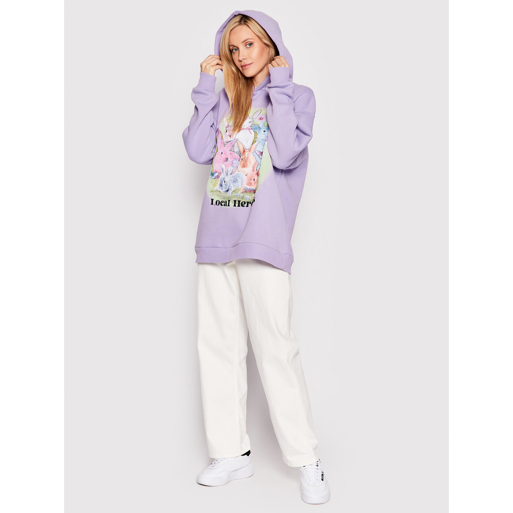 Local Heroes Mikina Bunnies Fantasy AW22S0001 Fialová Oversize - Pepit.cz