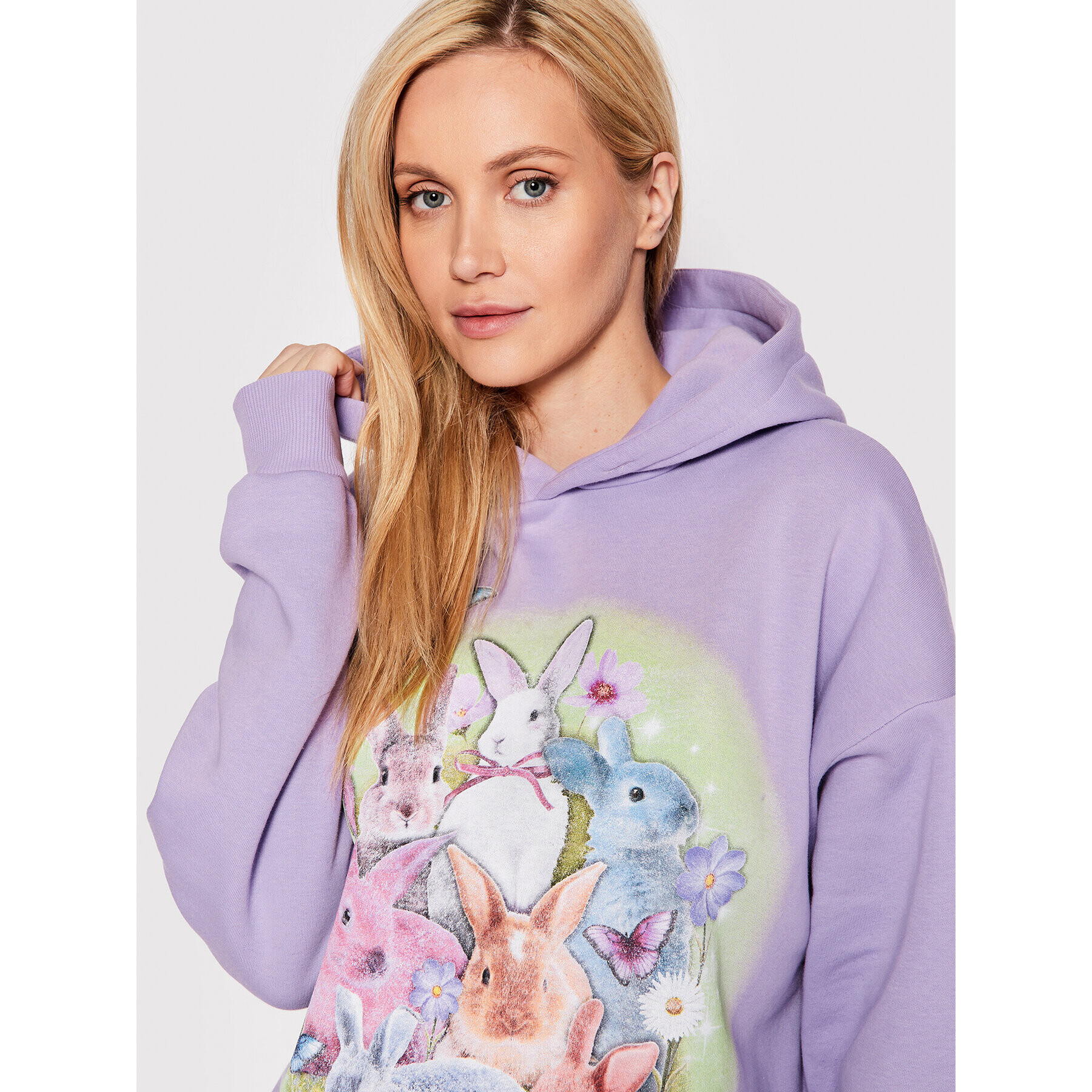 Local Heroes Mikina Bunnies Fantasy AW22S0001 Fialová Oversize - Pepit.cz