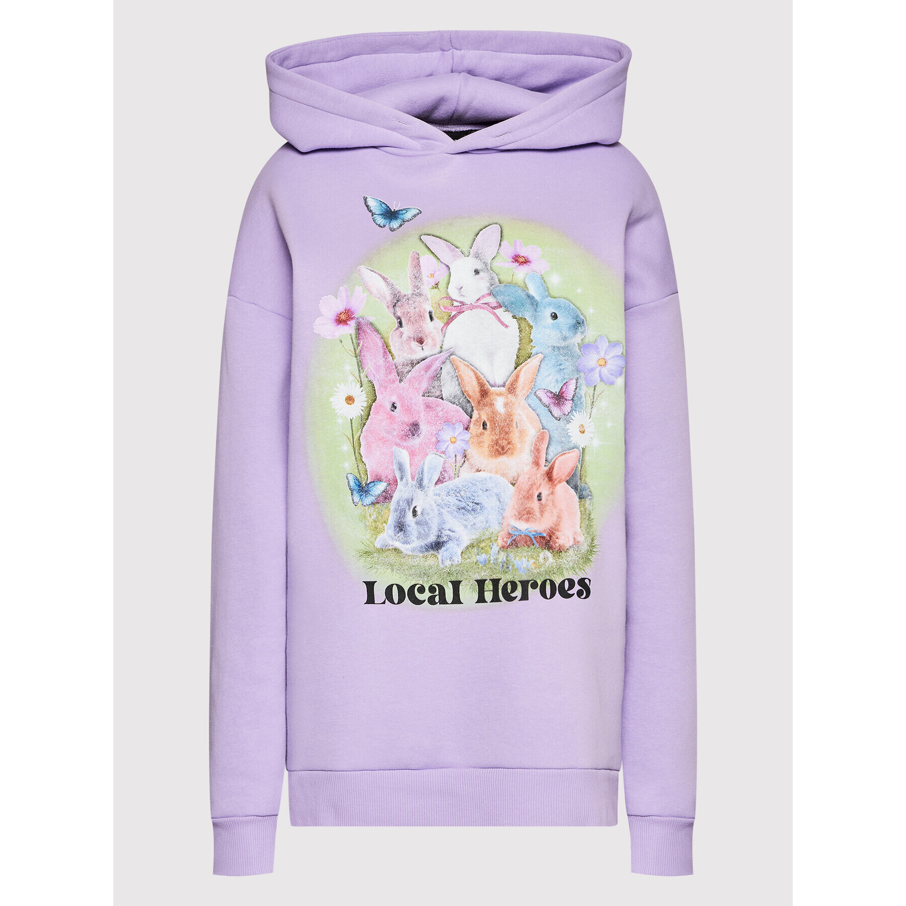 Local Heroes Mikina Bunnies Fantasy AW22S0001 Fialová Oversize - Pepit.cz