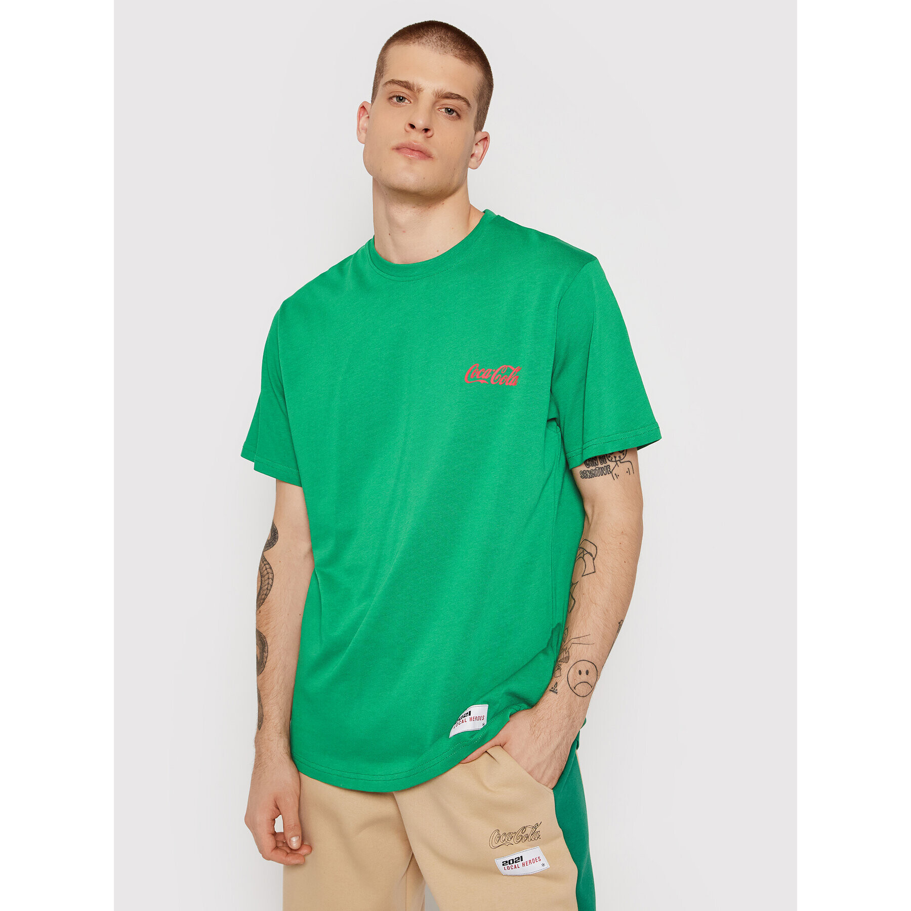 Local Heroes T-Shirt COCA-COLA Green Bottle Cap LHCCT009 Zelená Oversize - Pepit.cz