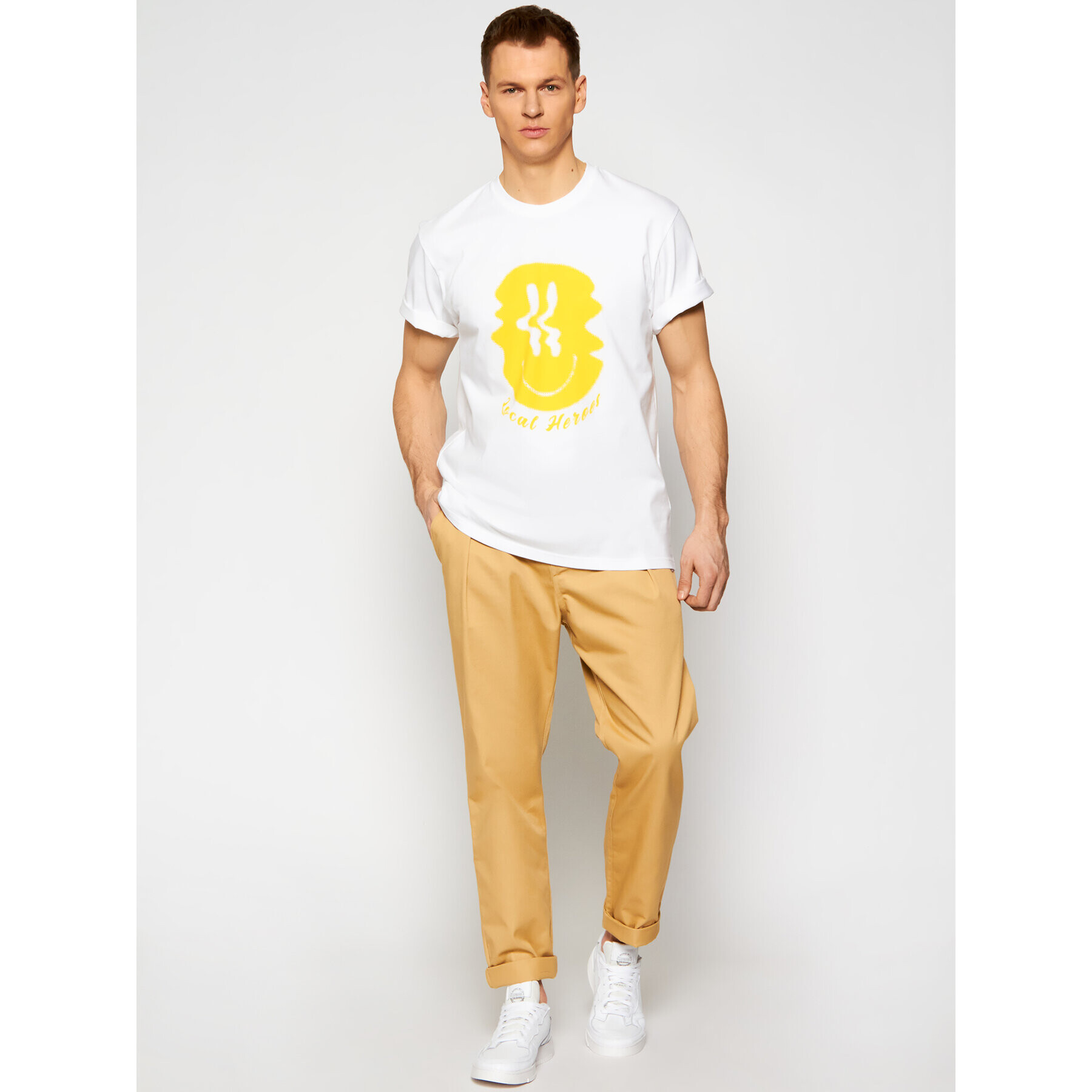 Local Heroes T-Shirt Smiley SS21T0008 Bílá Oversize - Pepit.cz