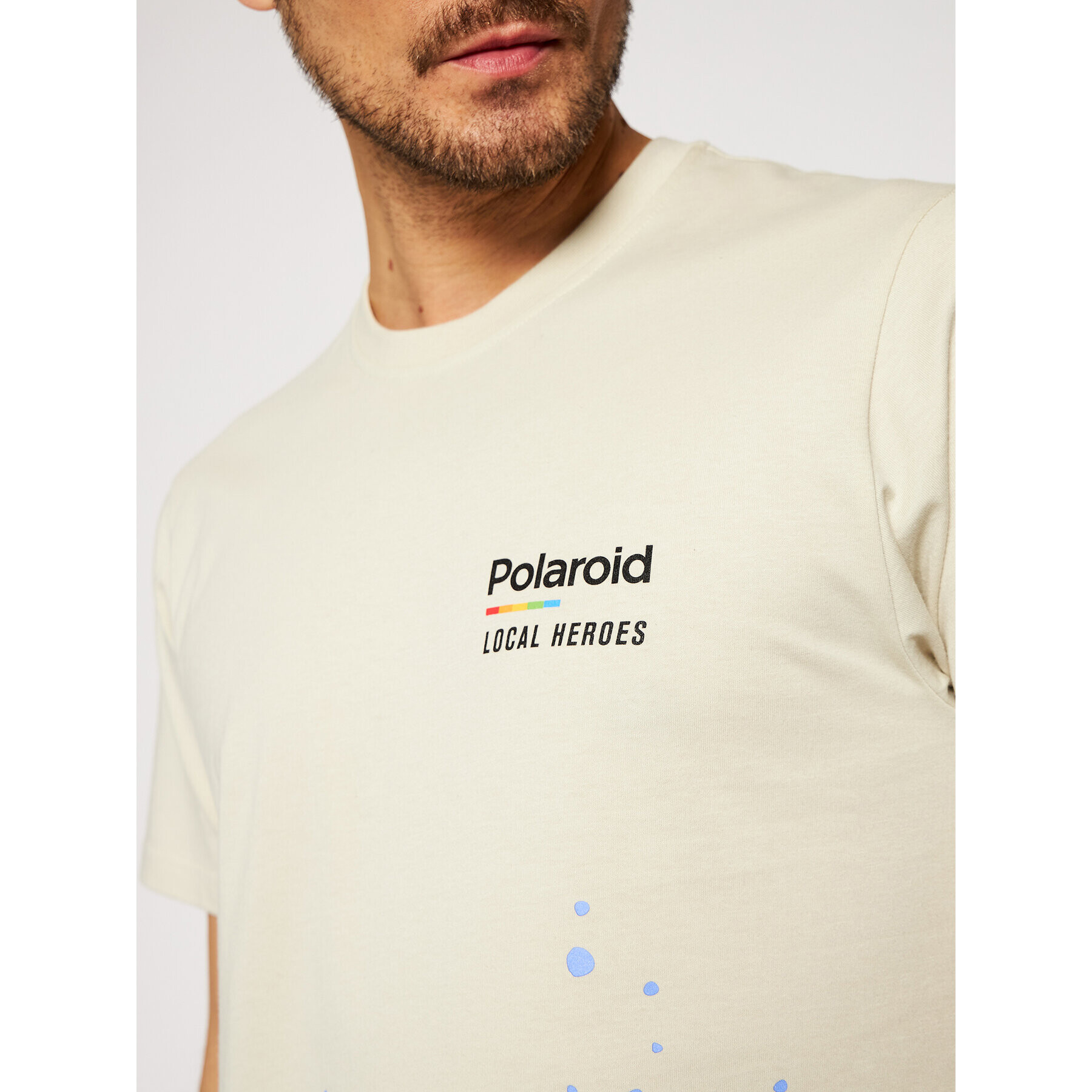 Local Heroes T-Shirt Spray Polaroid LHPLT0008 Béžová Regular Fit - Pepit.cz