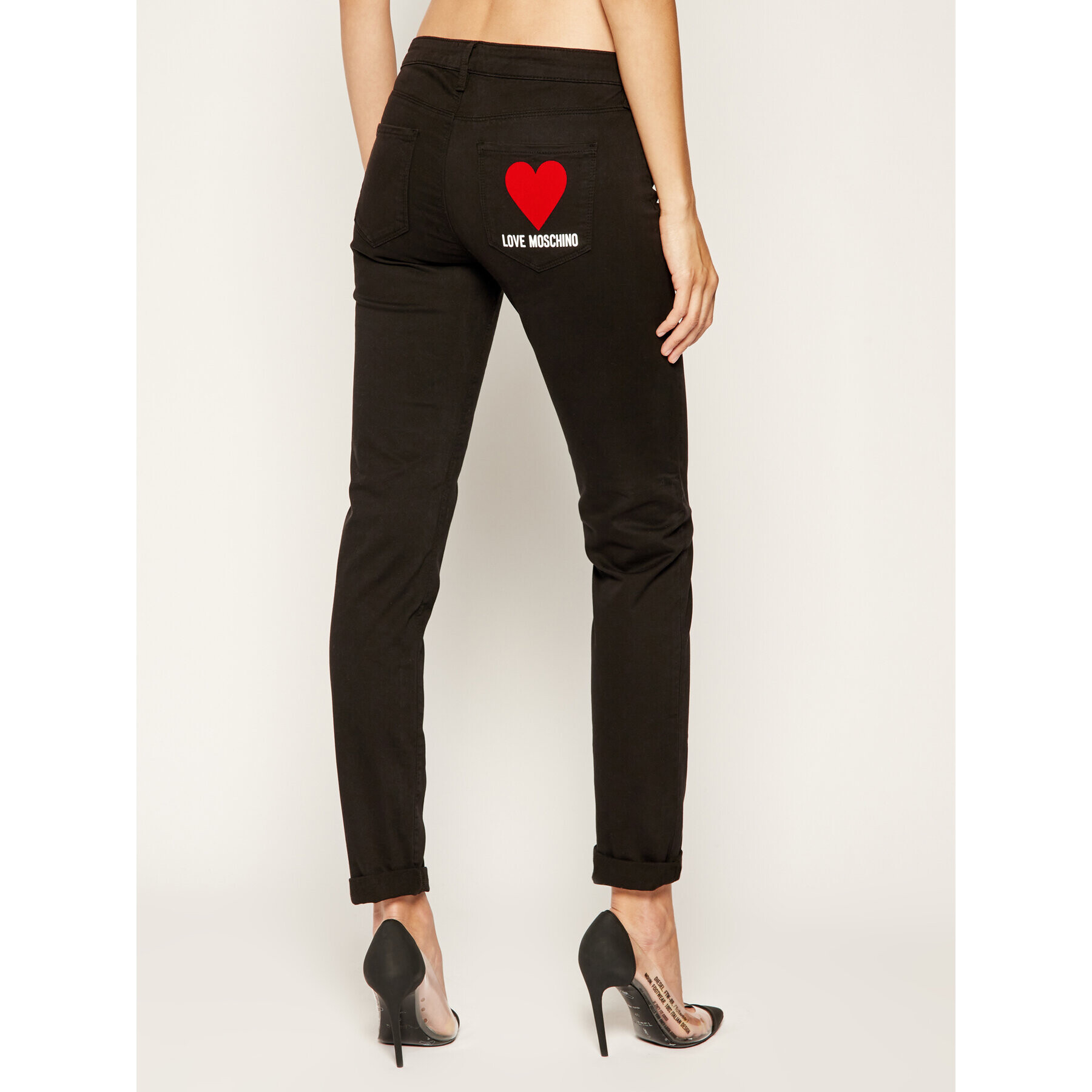 LOVE MOSCHINO Jeansy WQ38739S3300 Černá Slim Fit - Pepit.cz