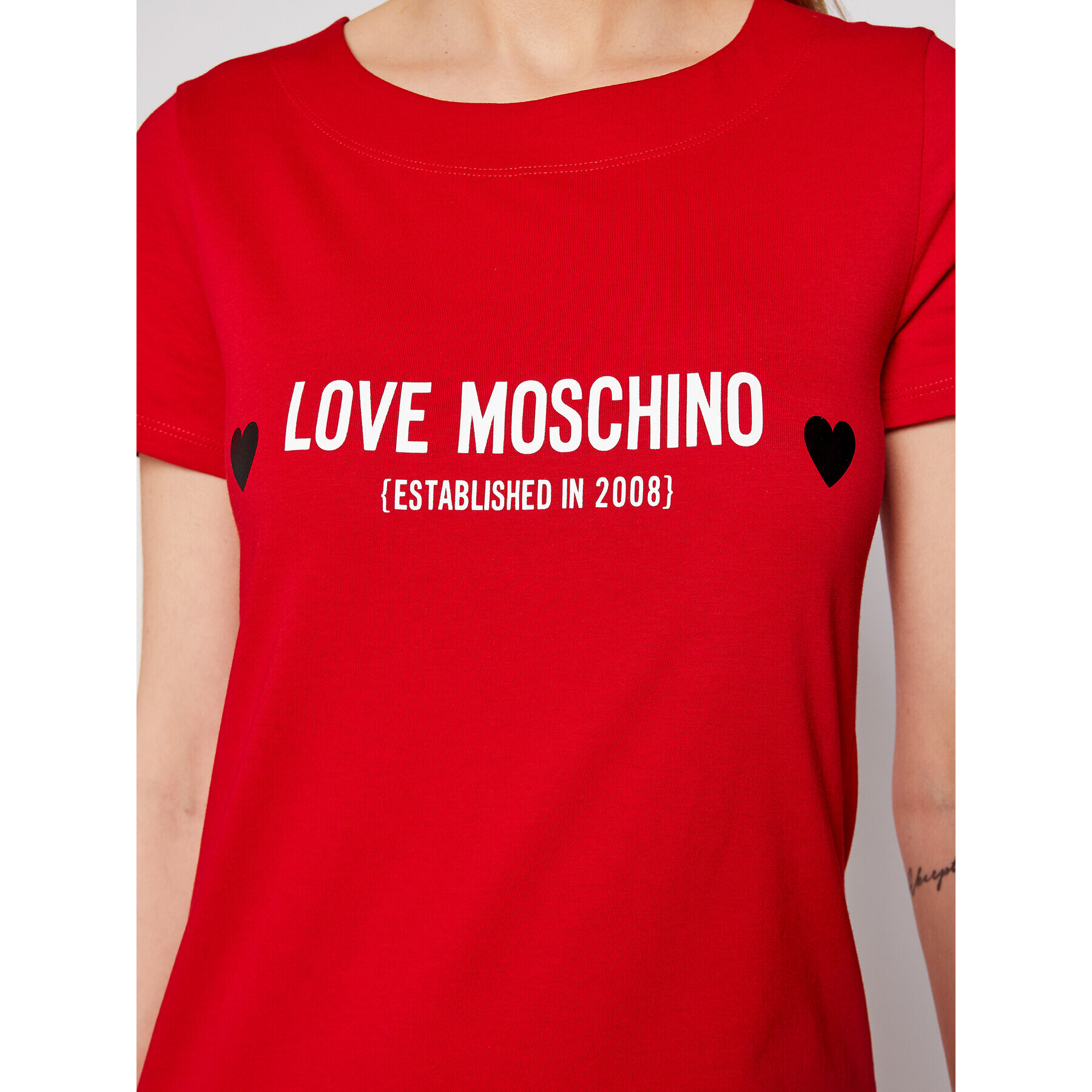 LOVE MOSCHINO Každodenní šaty W592913M 3876 Červená Regular Fit - Pepit.cz