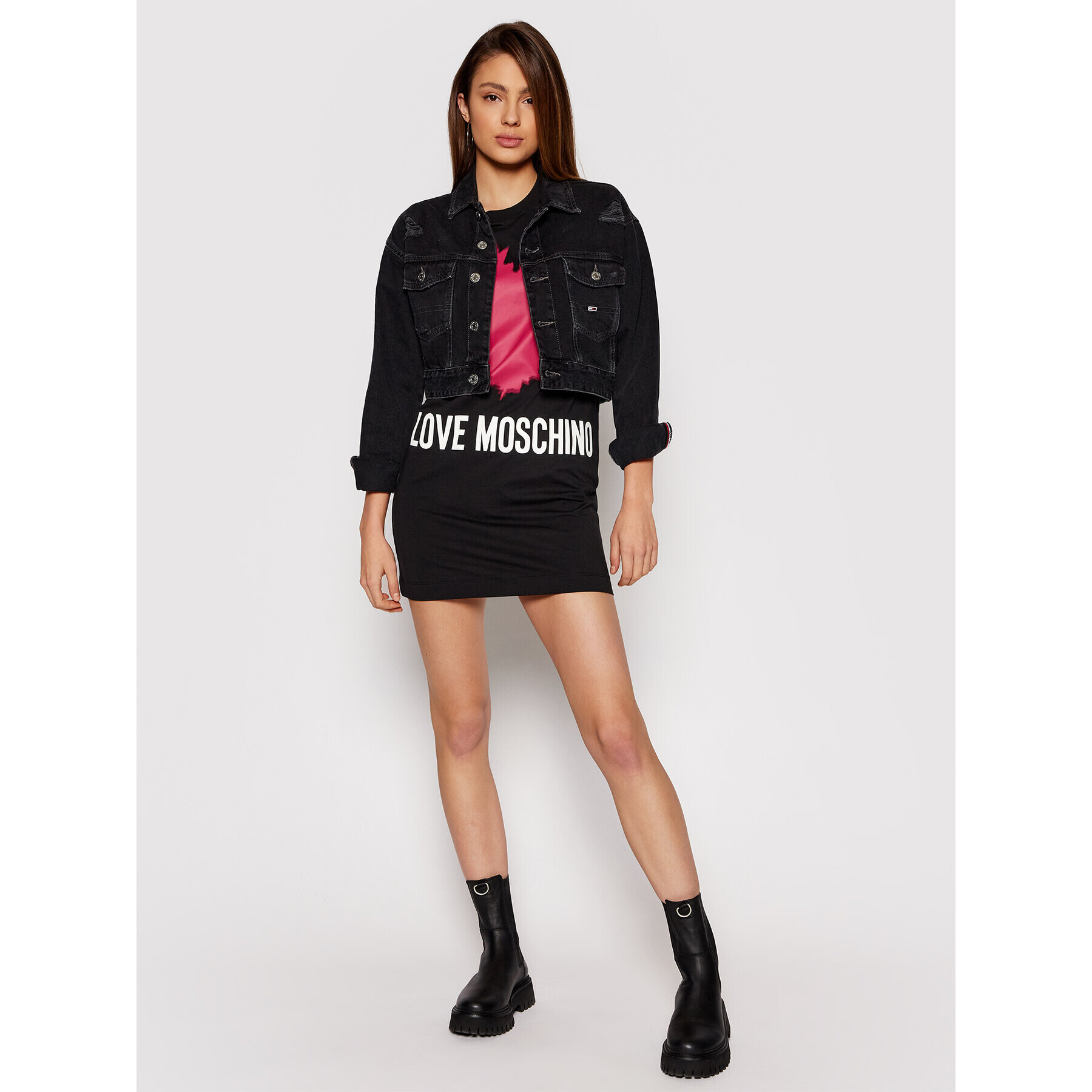 LOVE MOSCHINO Každodenní šaty W5A0221M 3876 Černá Regular Fit - Pepit.cz