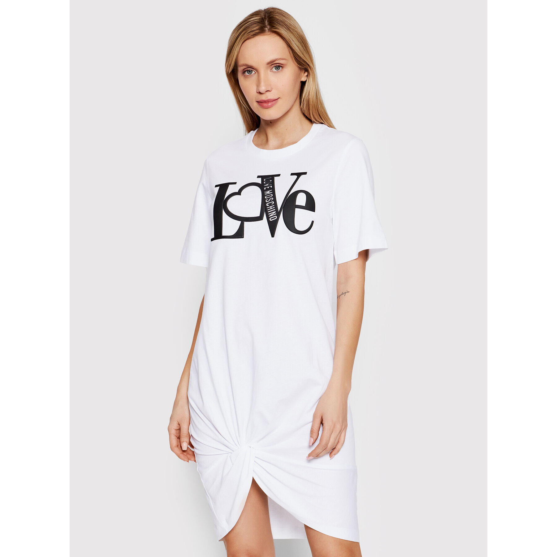 LOVE MOSCHINO Každodenní šaty W5C6001M 3876 Bílá Regular Fit - Pepit.cz