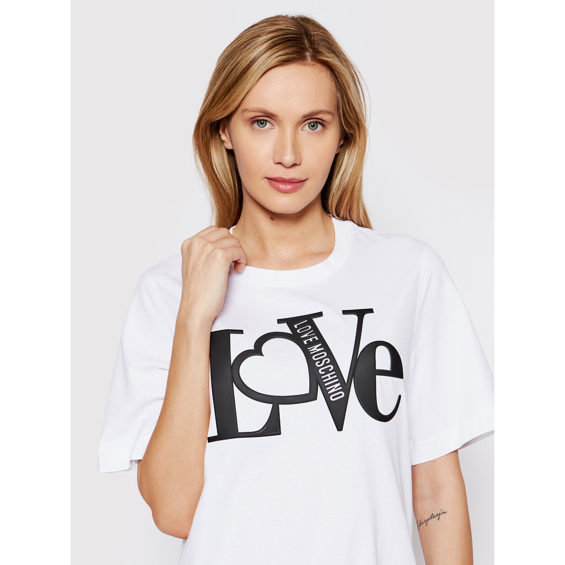 LOVE MOSCHINO Každodenní šaty W5C6001M 3876 Bílá Regular Fit - Pepit.cz