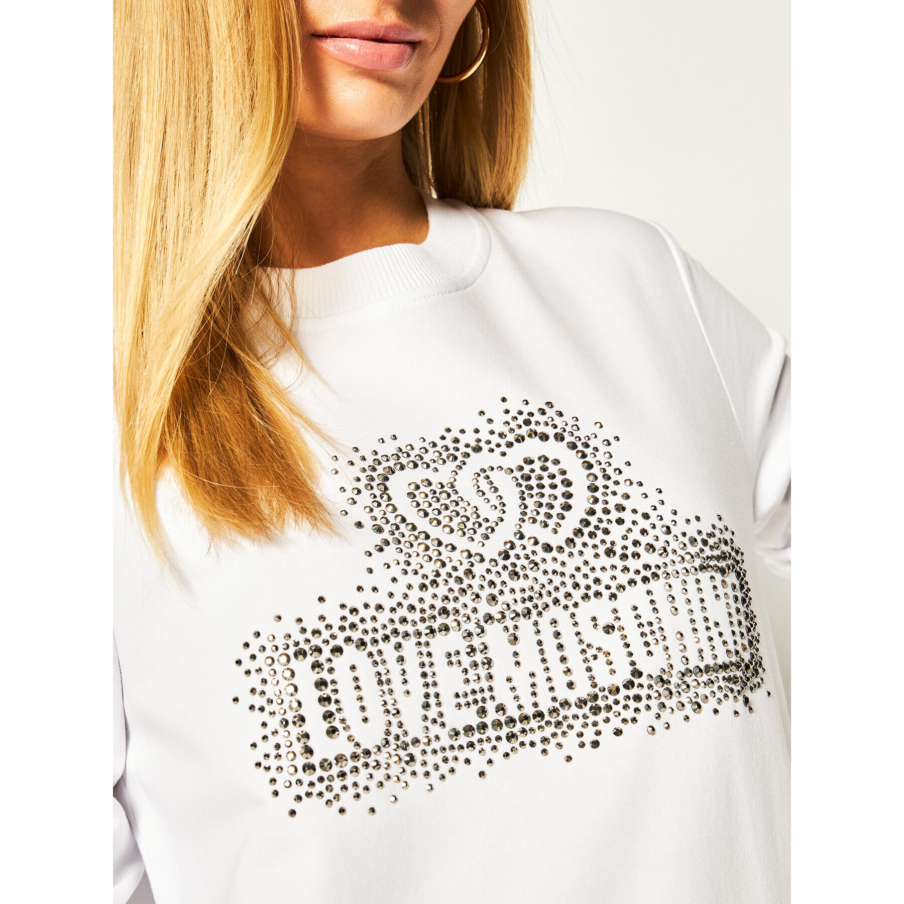 LOVE MOSCHINO Mikina W630215E 2139 Bílá Regular Fit - Pepit.cz