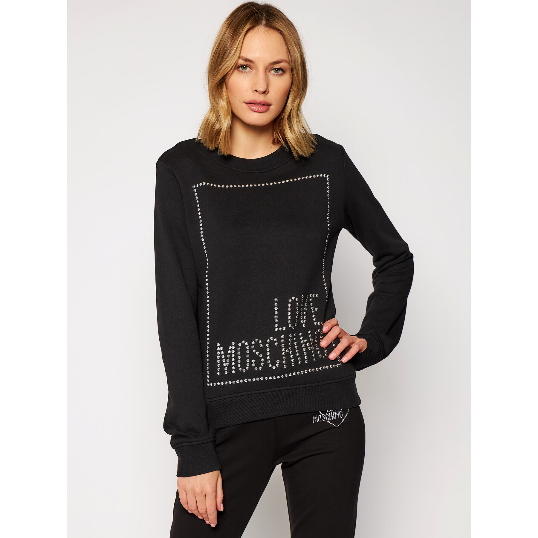 LOVE MOSCHINO Mikina W630216M 4055 Černá Regular Fit - Pepit.cz