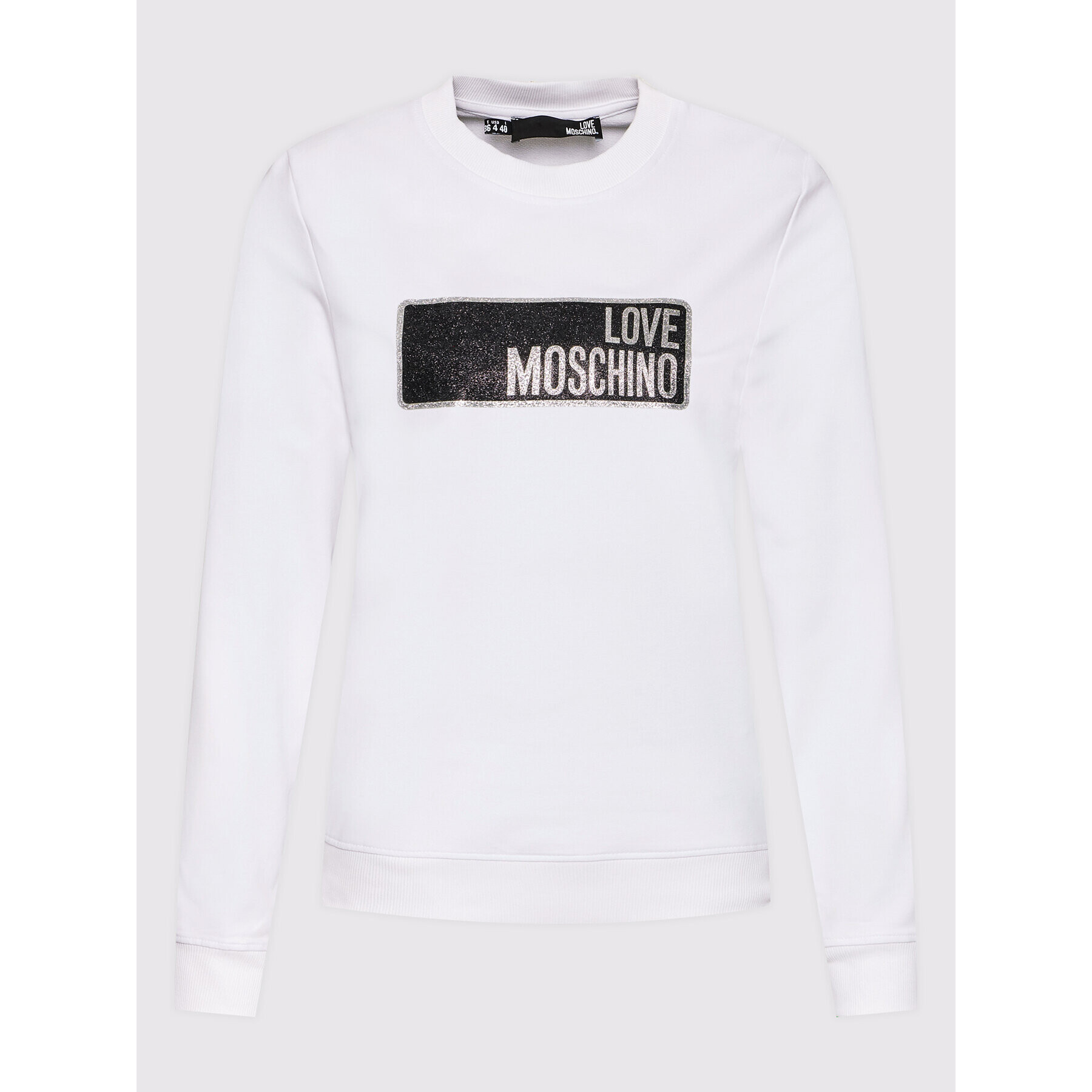 LOVE MOSCHINO Mikina W630223E 2246 Bílá Regular Fit - Pepit.cz