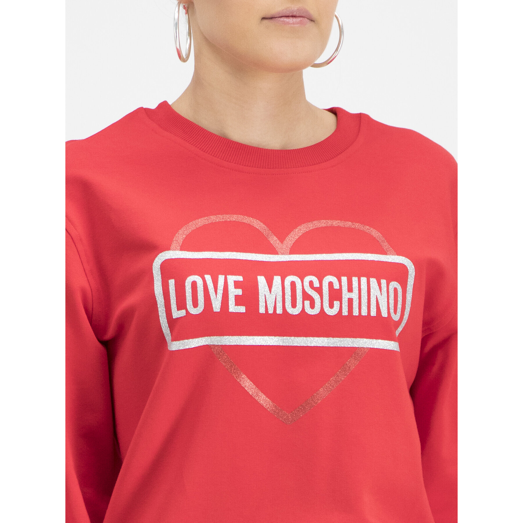 LOVE MOSCHINO Mikina W630621E2017 Červená Regular Fit - Pepit.cz