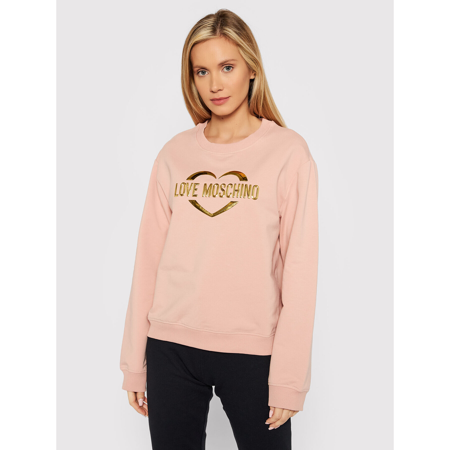 LOVE MOSCHINO Mikina W630646E 2288 Růžová Regular Fit - Pepit.cz