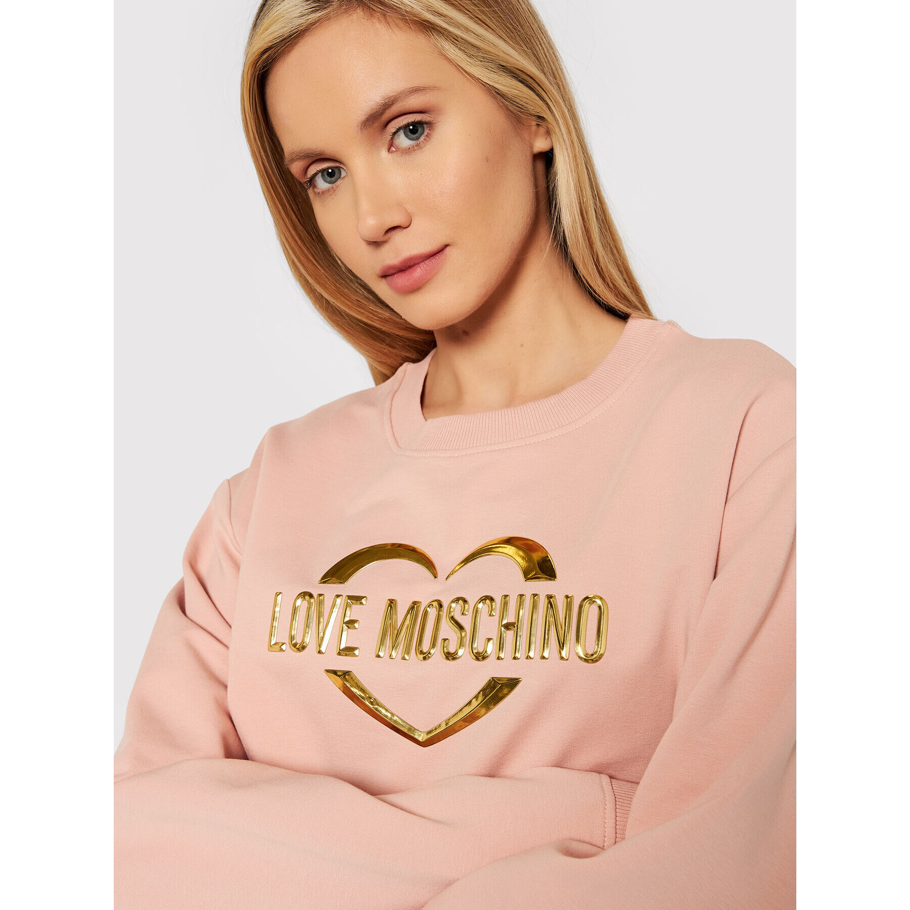 LOVE MOSCHINO Mikina W630646E 2288 Růžová Regular Fit - Pepit.cz