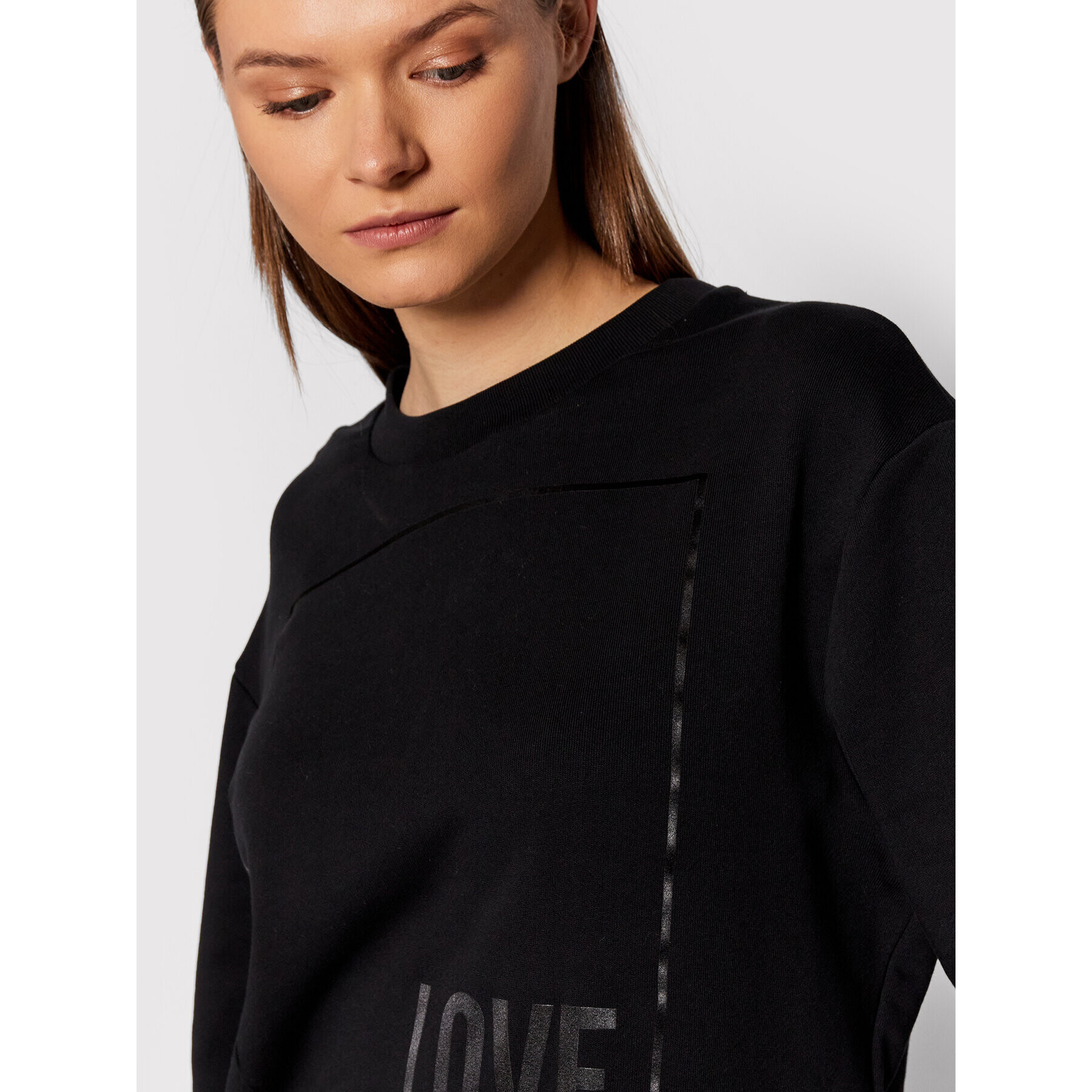 LOVE MOSCHINO Mikina W630647M 4055 Černá Regular Fit - Pepit.cz