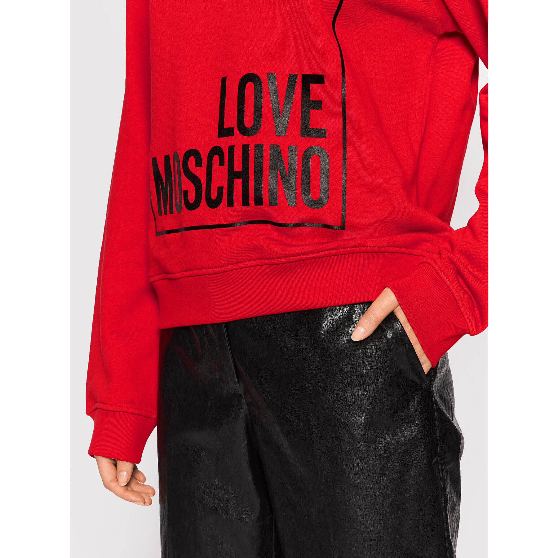 LOVE MOSCHINO Mikina W630647M 4055 Červená Regular Fit - Pepit.cz