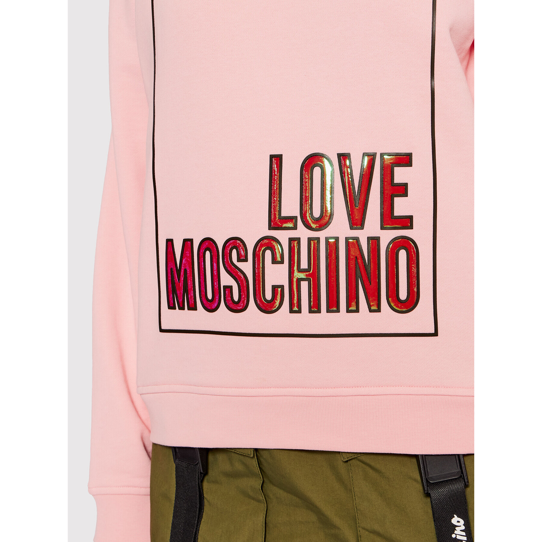 LOVE MOSCHINO Mikina W630648M 4266 Růžová Regular Fit - Pepit.cz