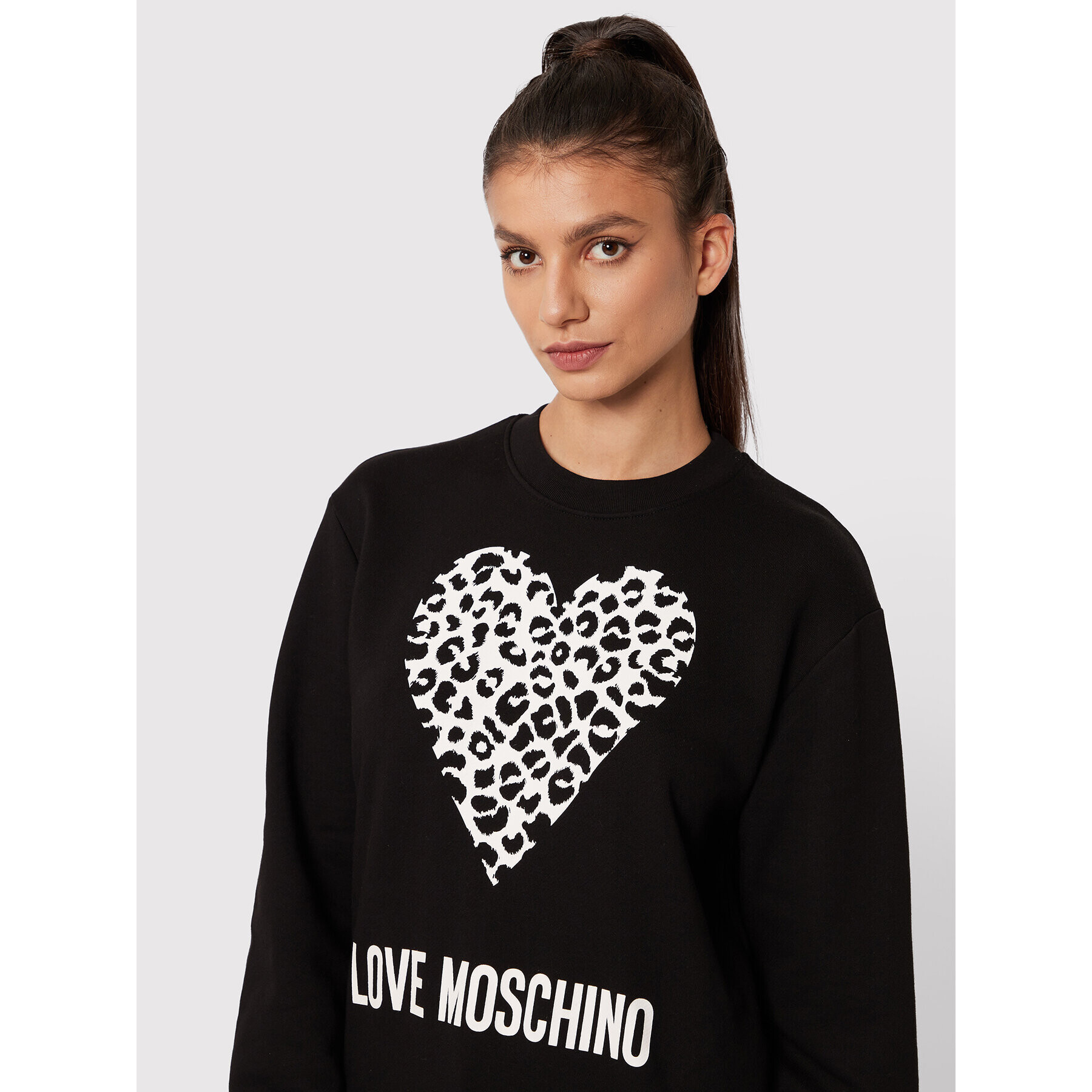 LOVE MOSCHINO Mikina W630654M 4055 Černá Regular Fit - Pepit.cz